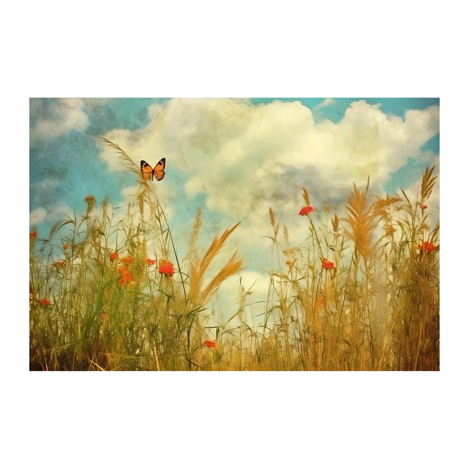 Monarch Butterfly Meadow Wall Art