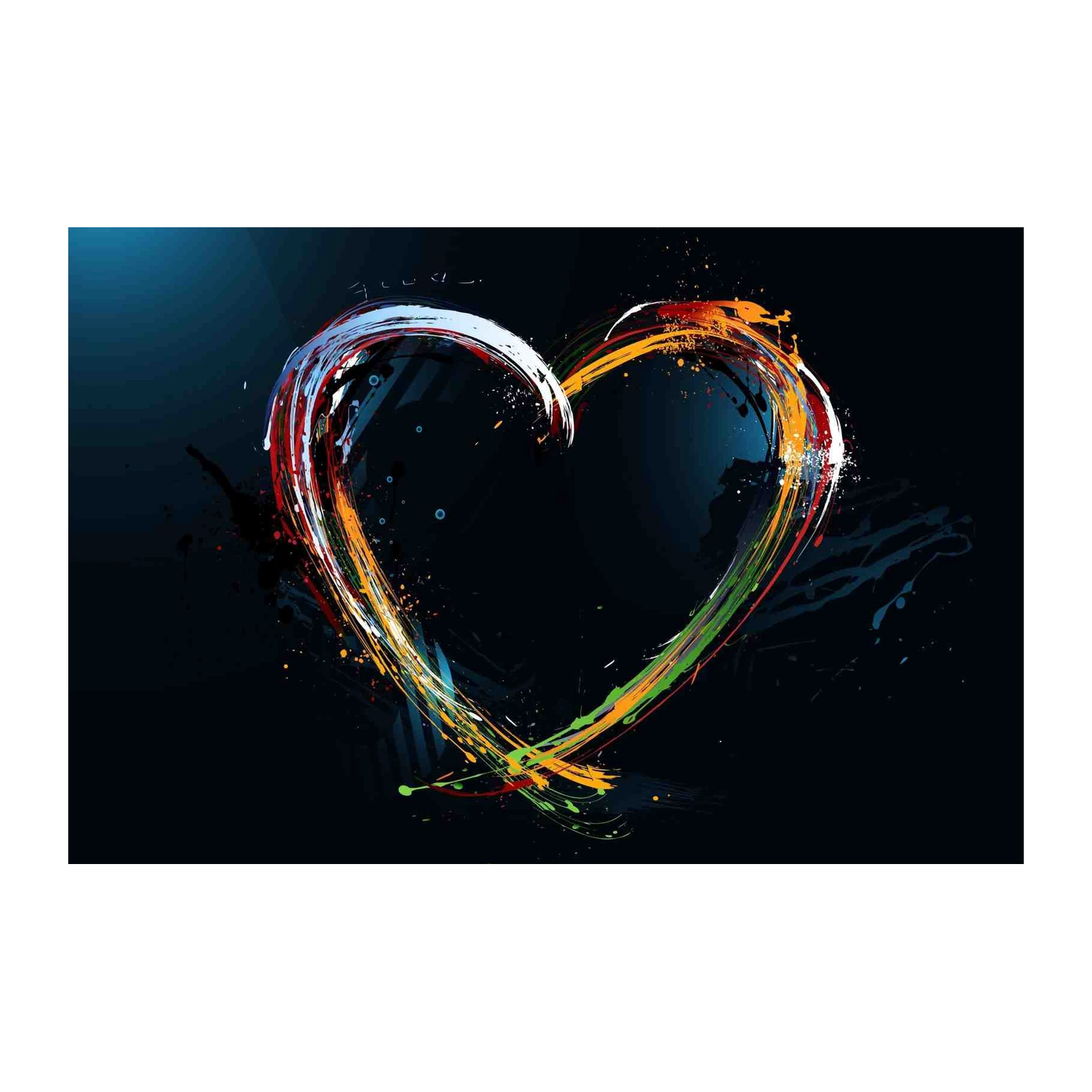 Vibrant Splash Heart Modern Wall Art