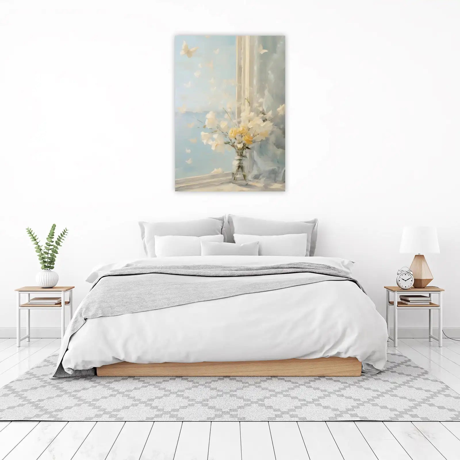 Serene Butterfly & Floral Window Wall Art