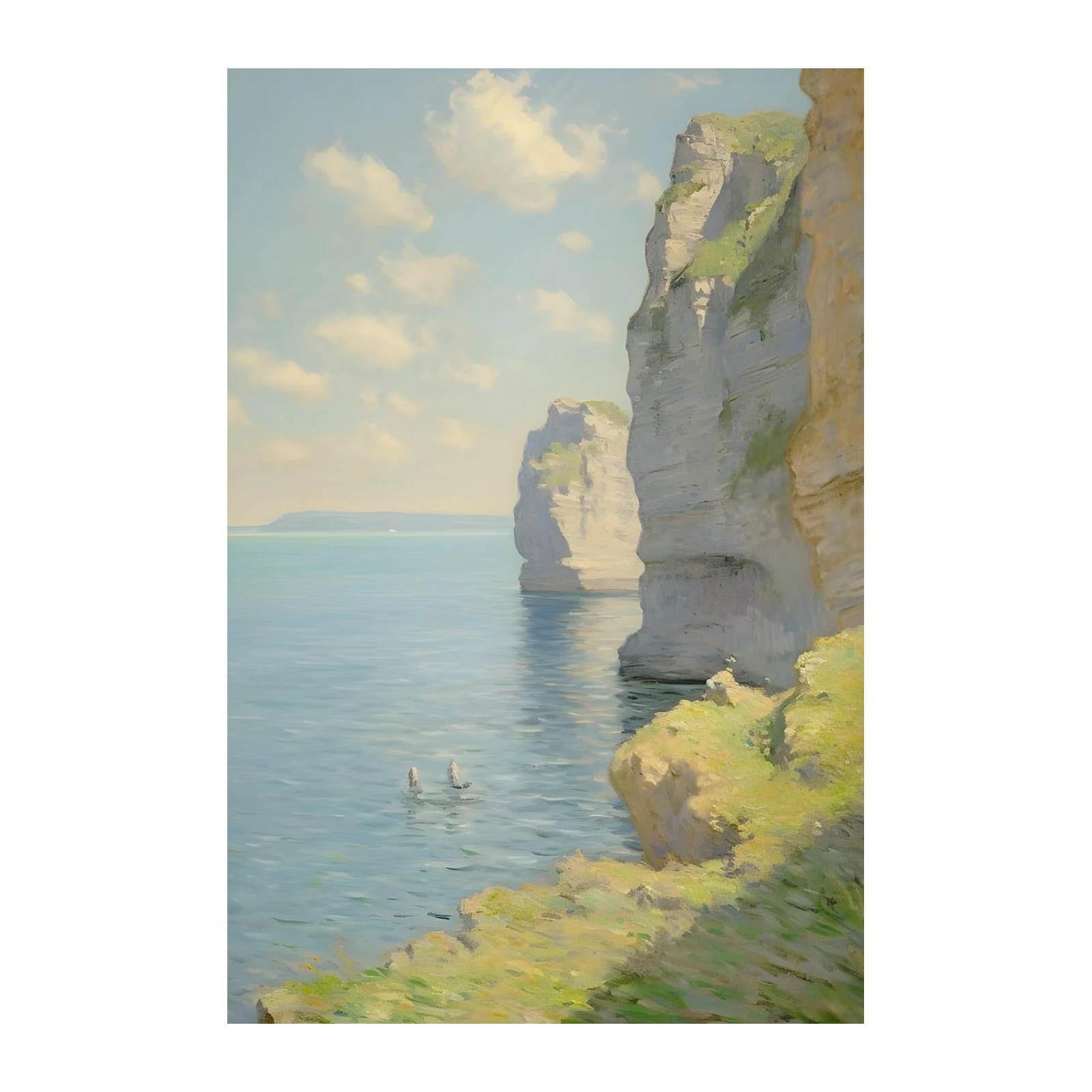Serene Cliffs & Ocean View Landscape Wall Art