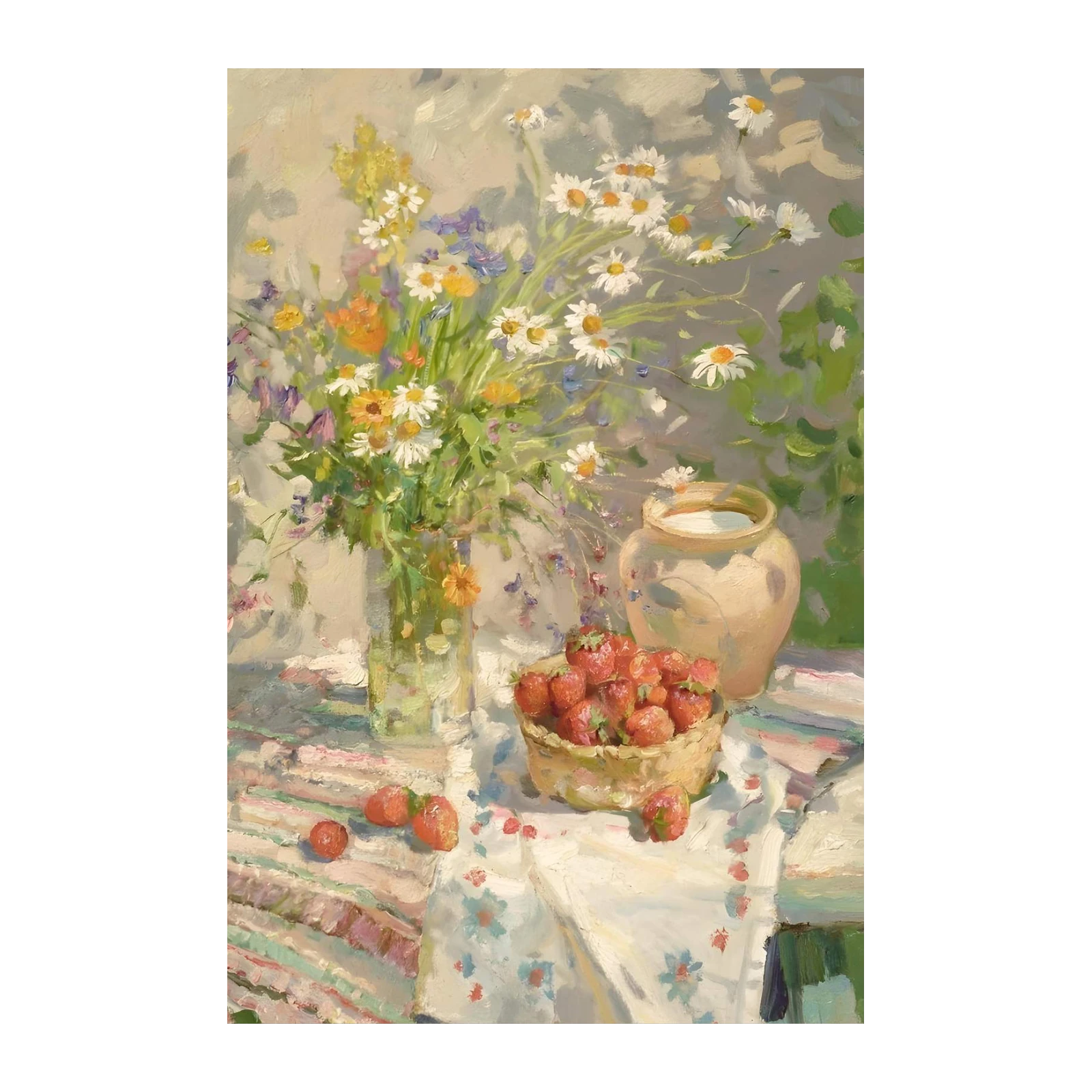 Summer Meadow Bouquet & Strawberries Wall Art