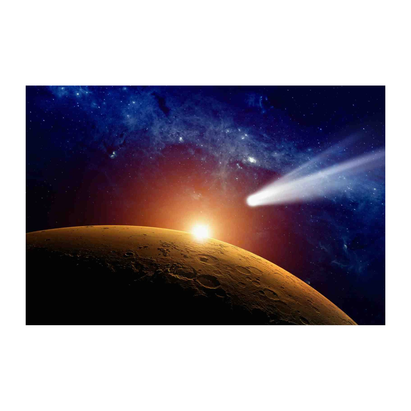 Stunning Comet Over Planet Wall Art
