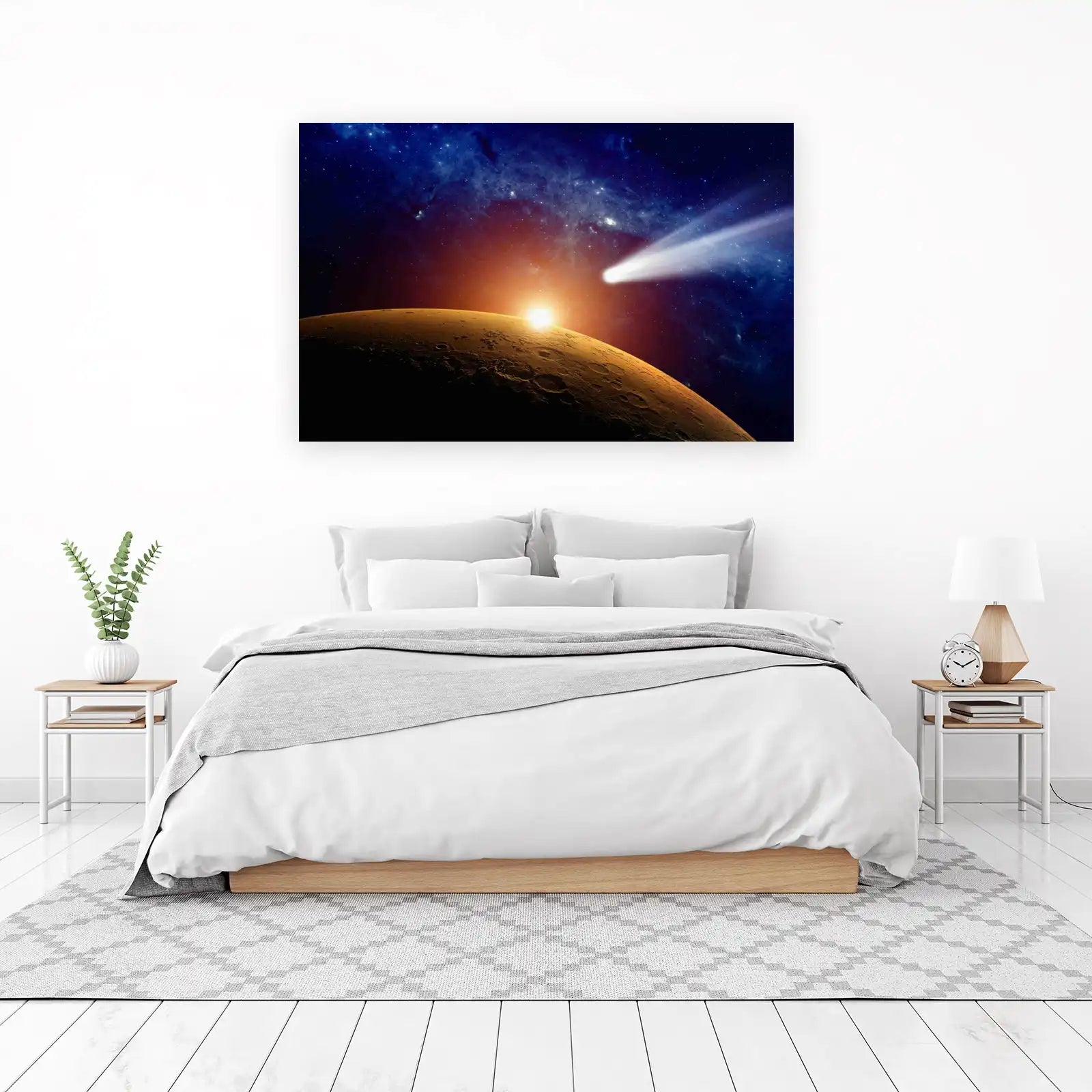 Stunning Comet Over Planet Wall Art