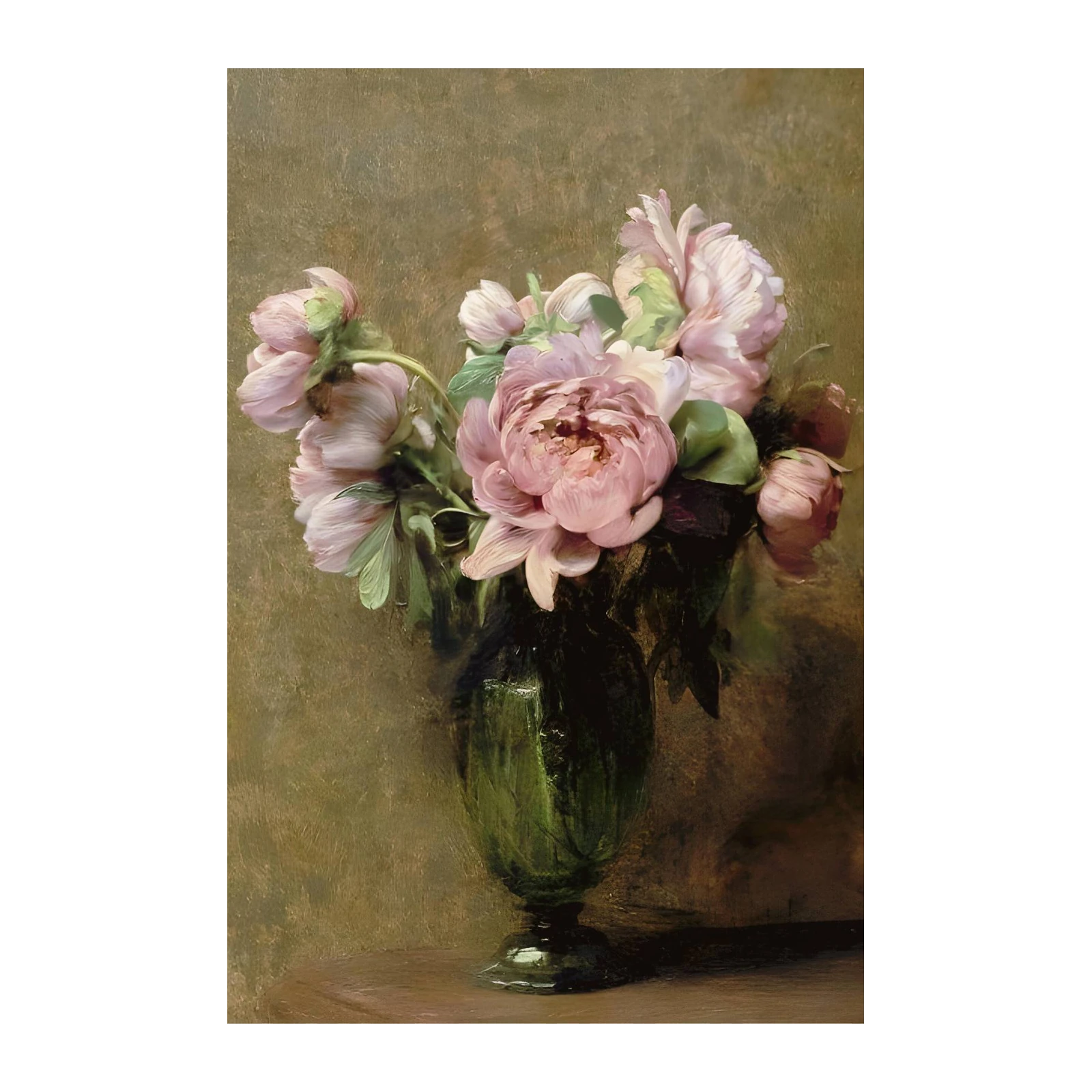 Elegant Pink Peony Still Life Wall Art