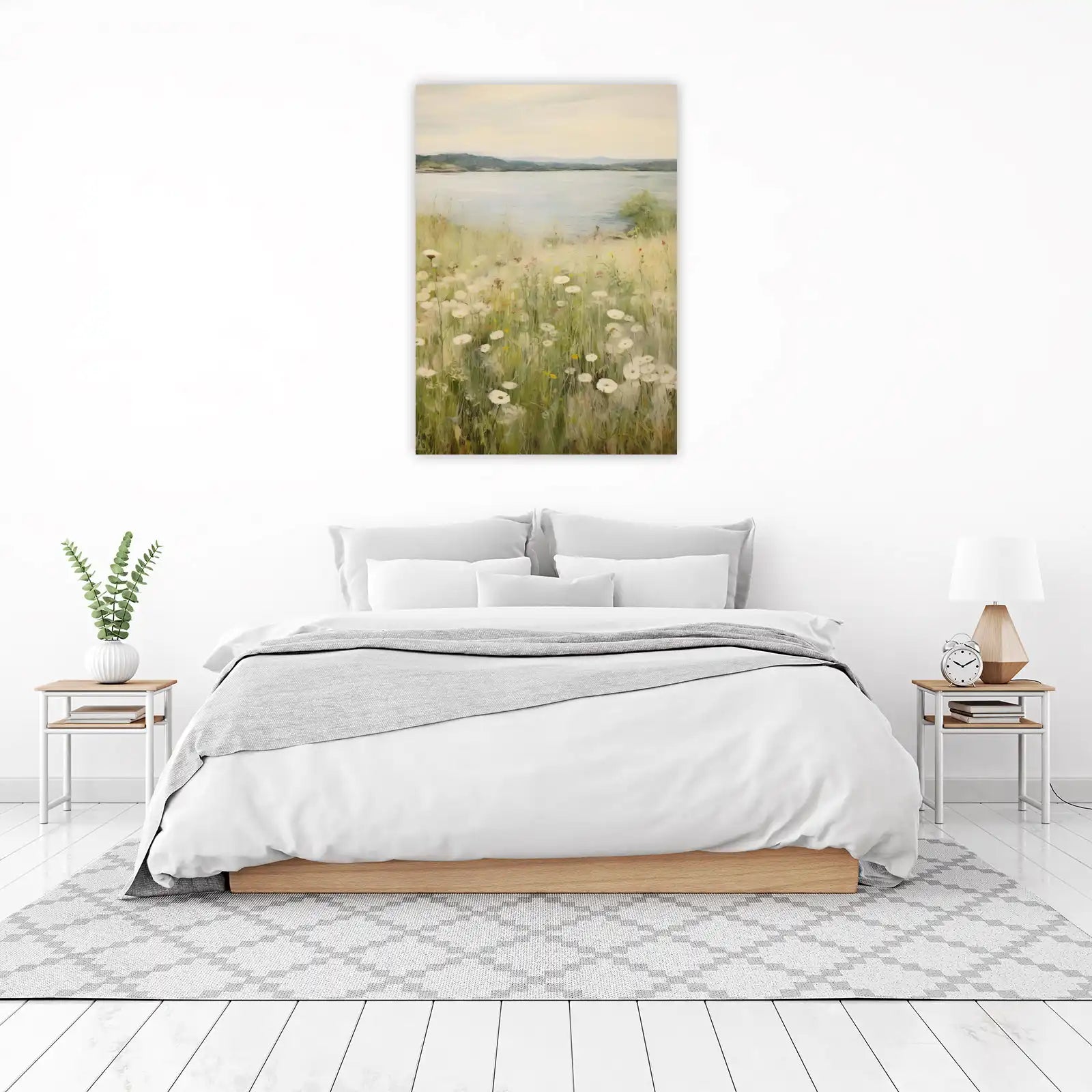 Serene Meadow Lake Landscape Wall Art