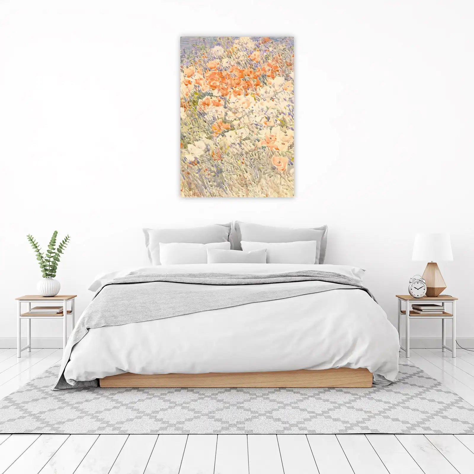Vibrant Poppy Field Watercolor Wall Art