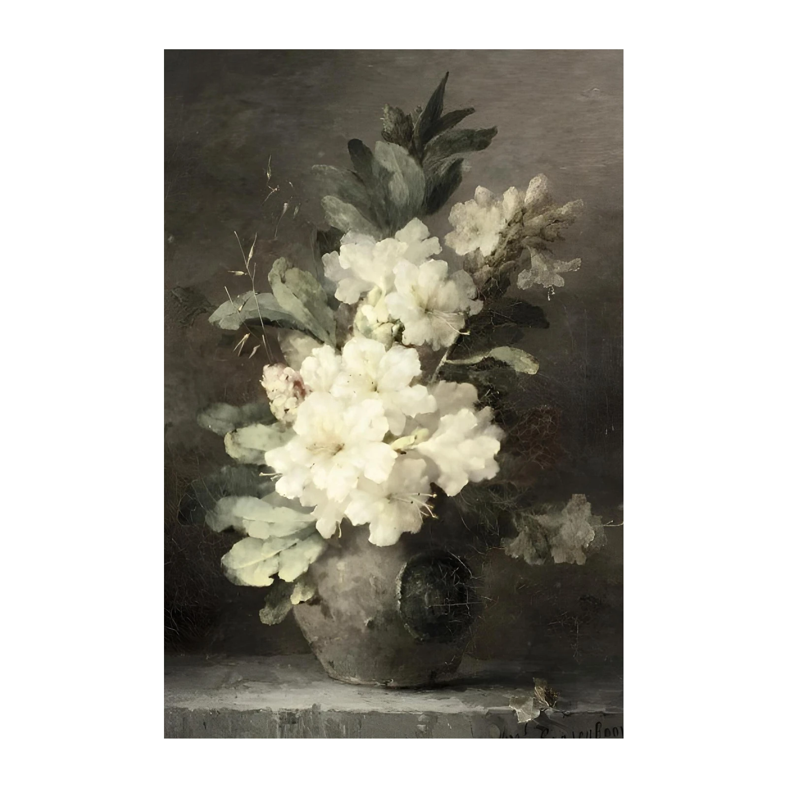 White Floral Still Life Wall Art