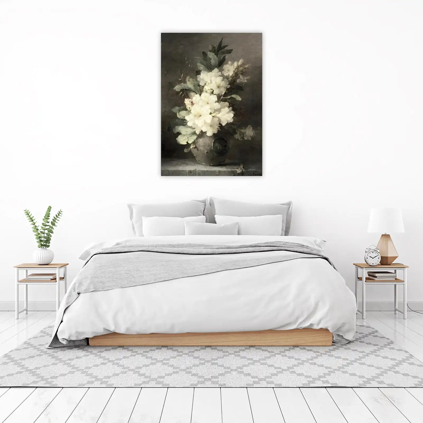 White Floral Still Life Wall Art