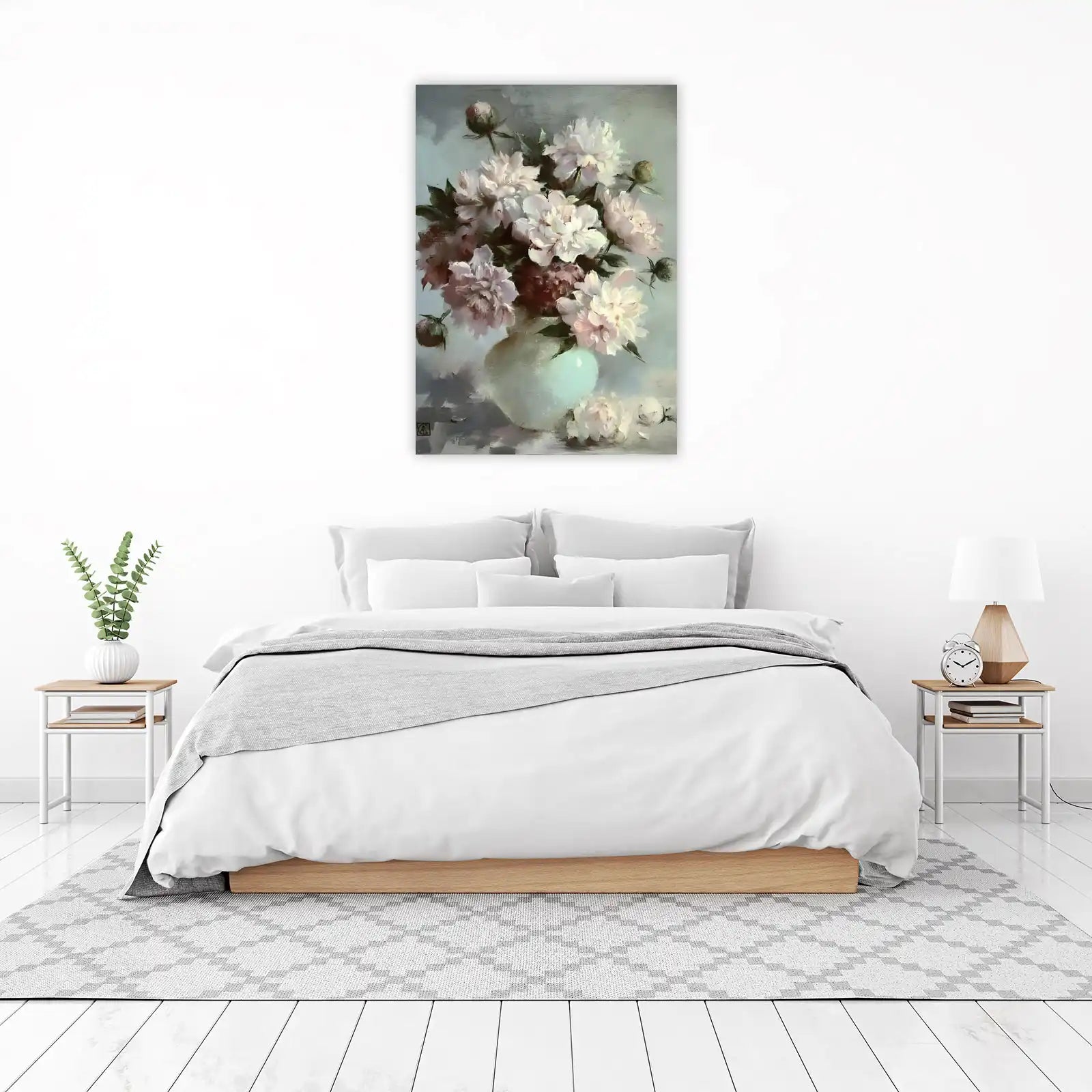 Soft Blush Peonies Still Life Wall Art