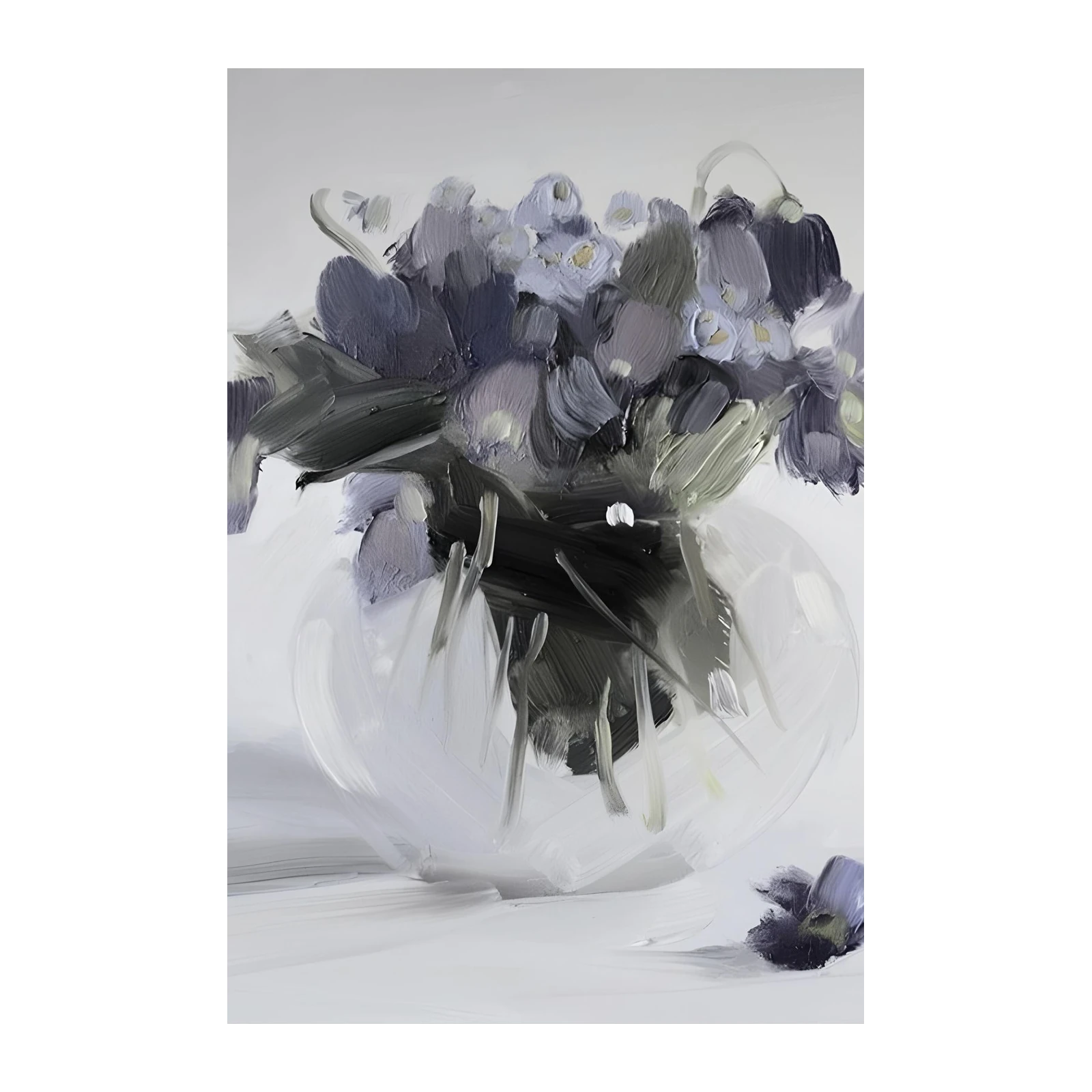 Moody Floral Still Life Oil Painting Wall Art
