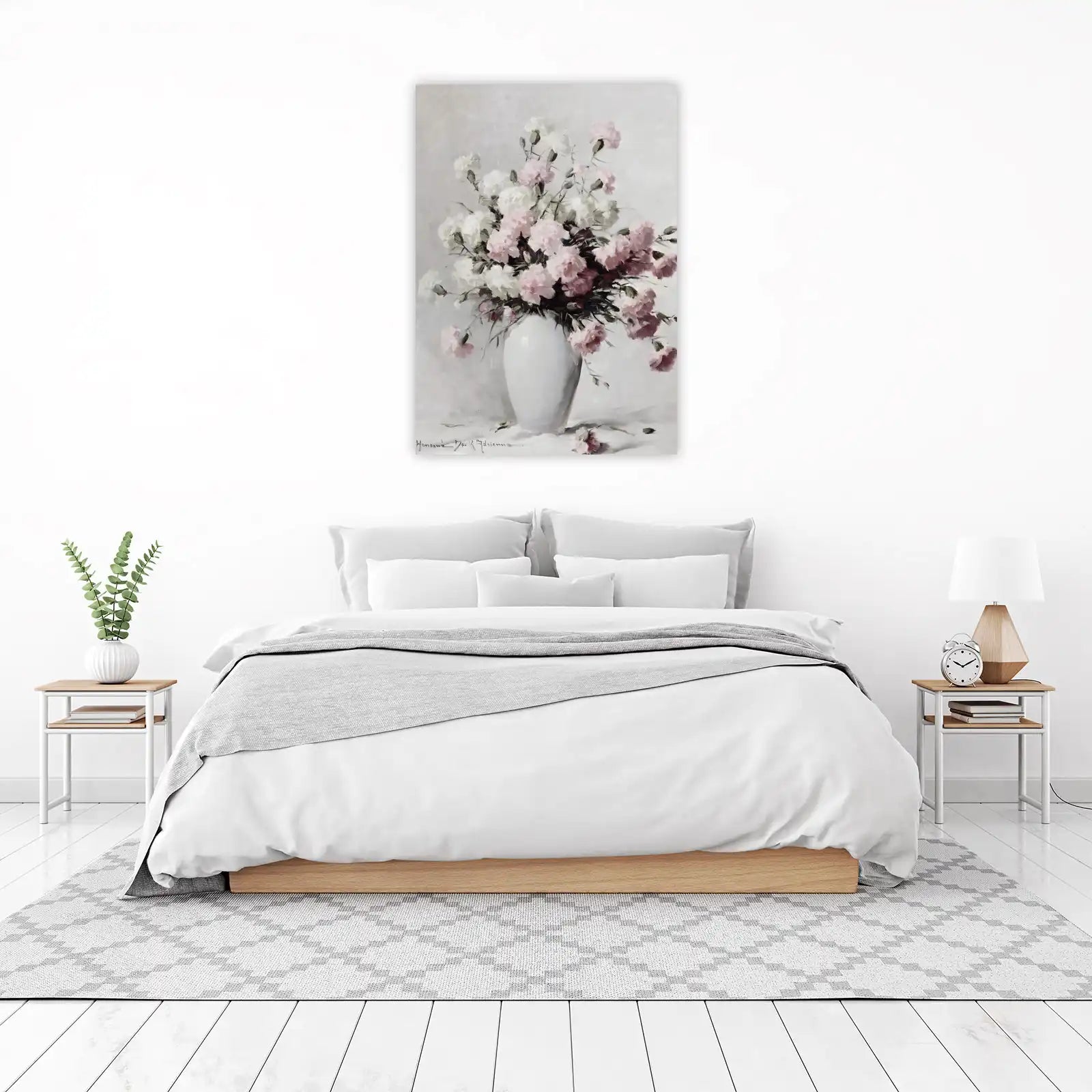 Soft Pink Carnations Still Life Wall Art