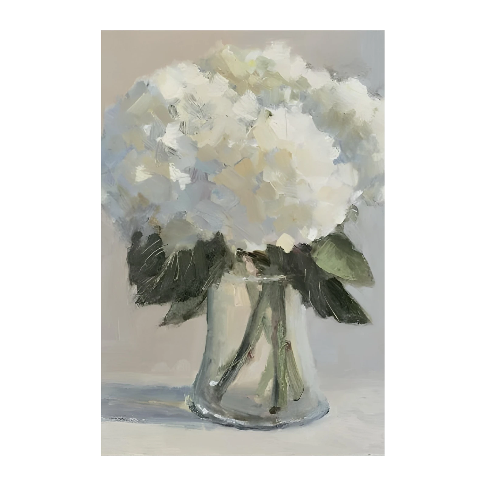Serene White Hydrangea Still Life Wall Art