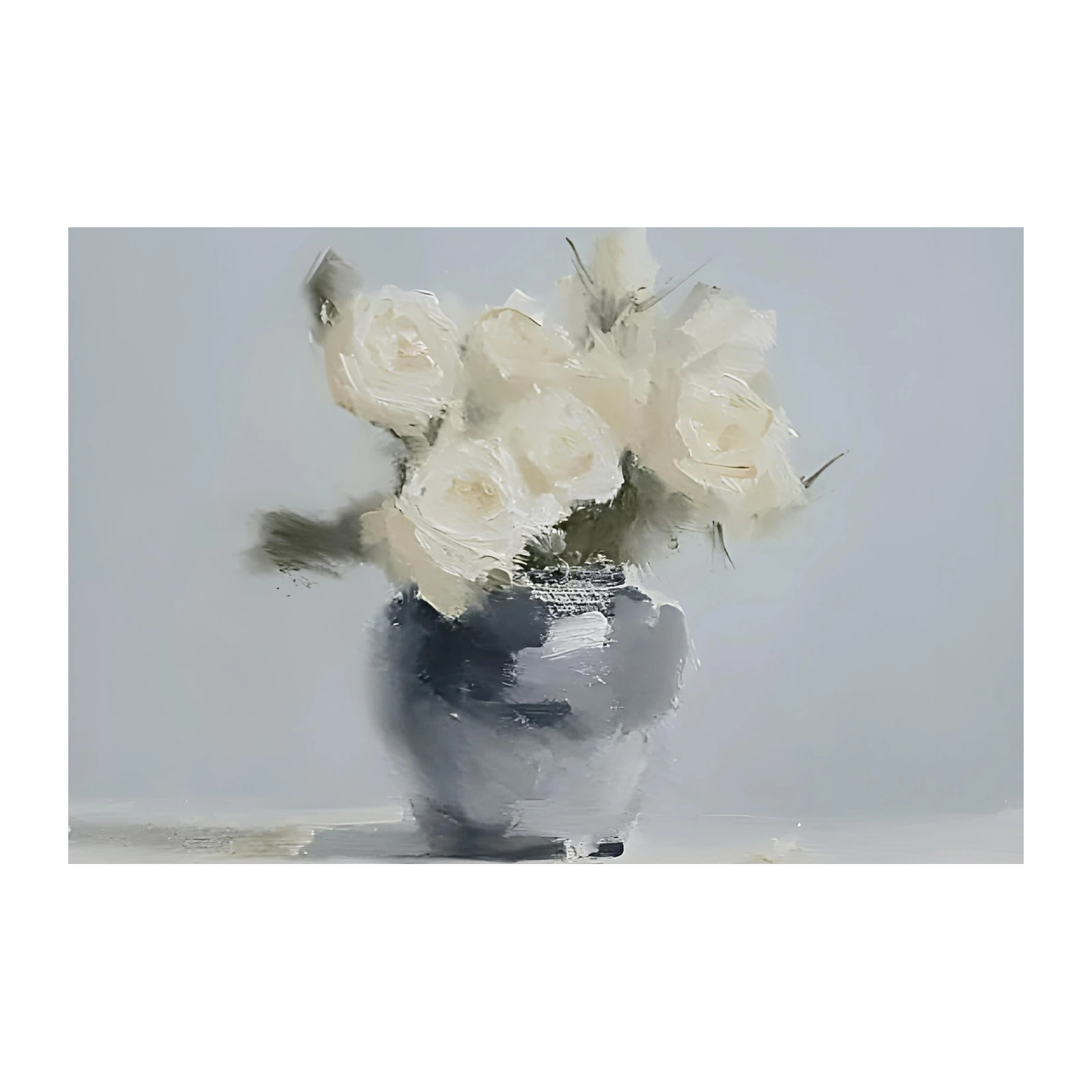 Elegant White Roses Still Life Wall Art