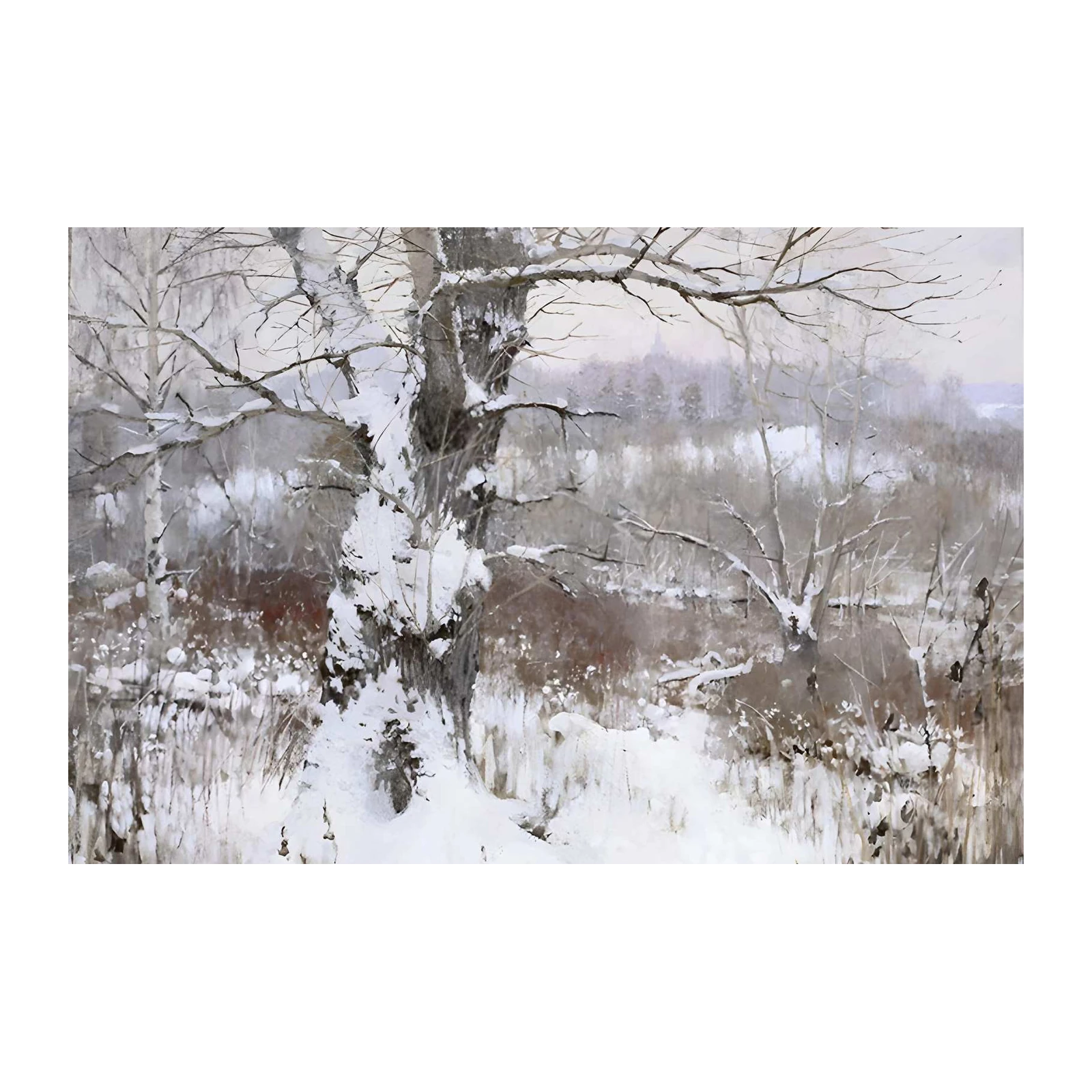 Serene Winter Forest Snow Landscape Wall Art