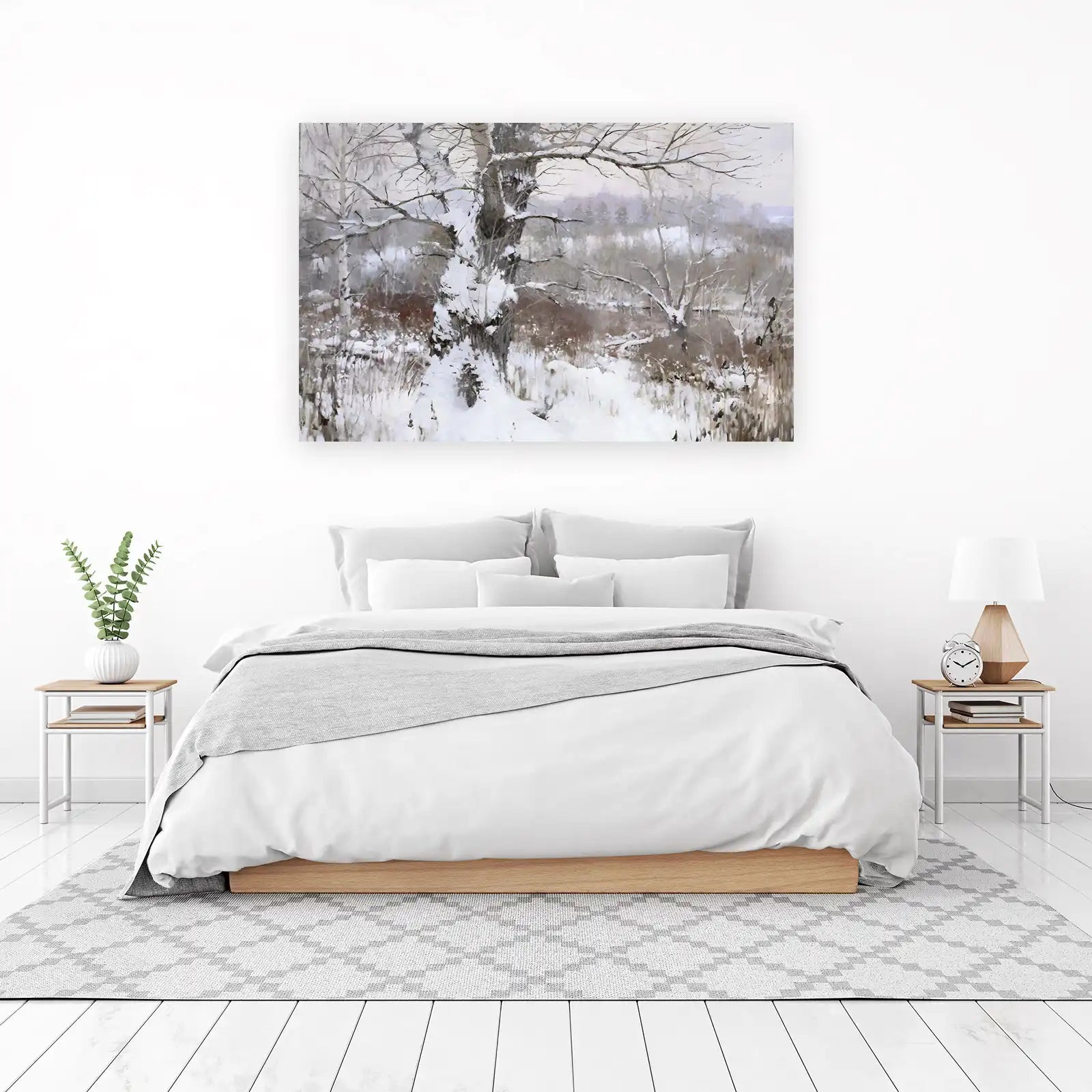 Serene Winter Forest Snow Landscape Wall Art