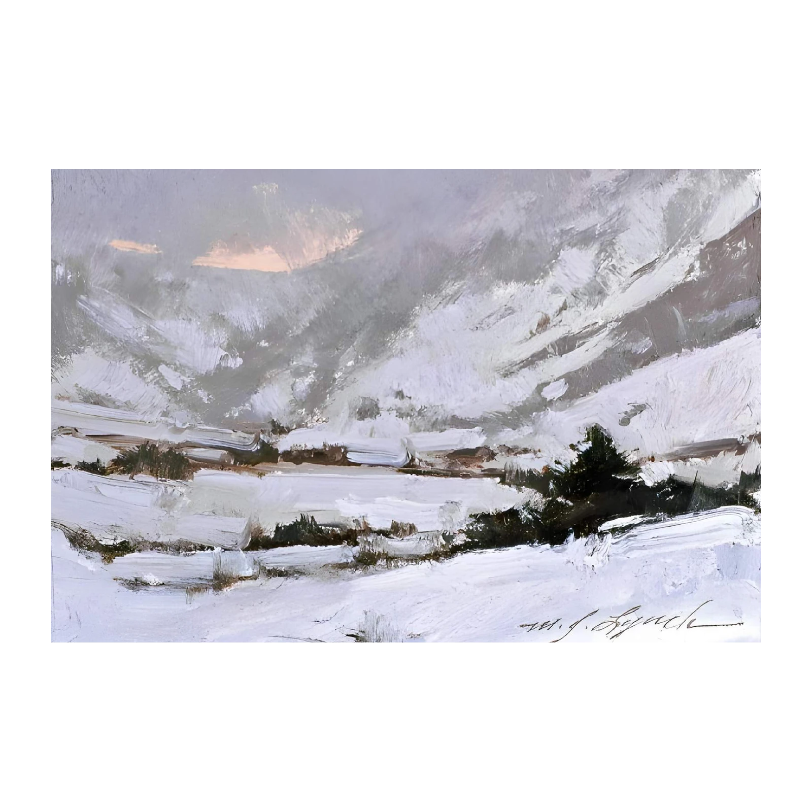 Impressionist Winter Landscape Wall Art
