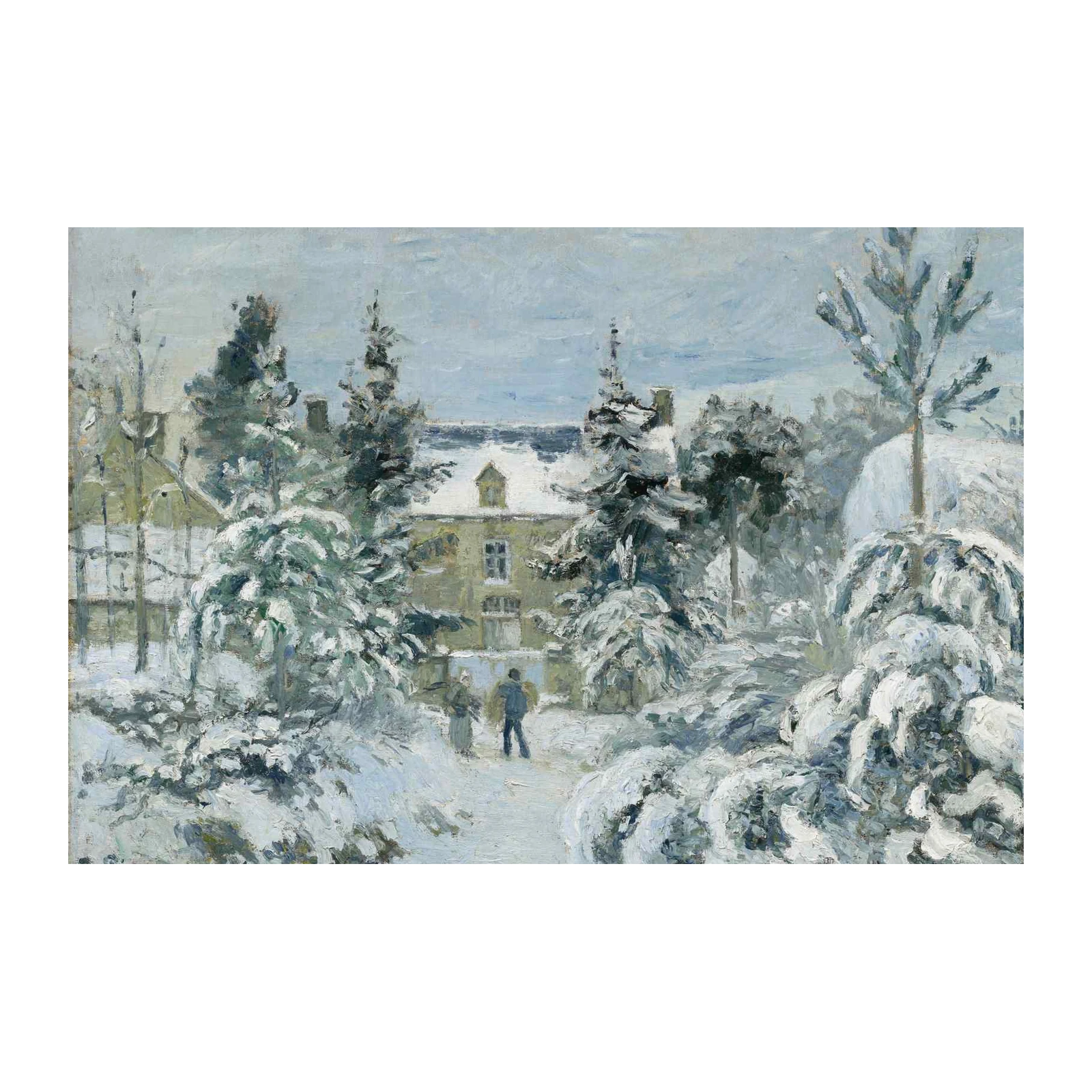 Cozy Winter Scene: Impressionist Snowy Landscape Wall Art