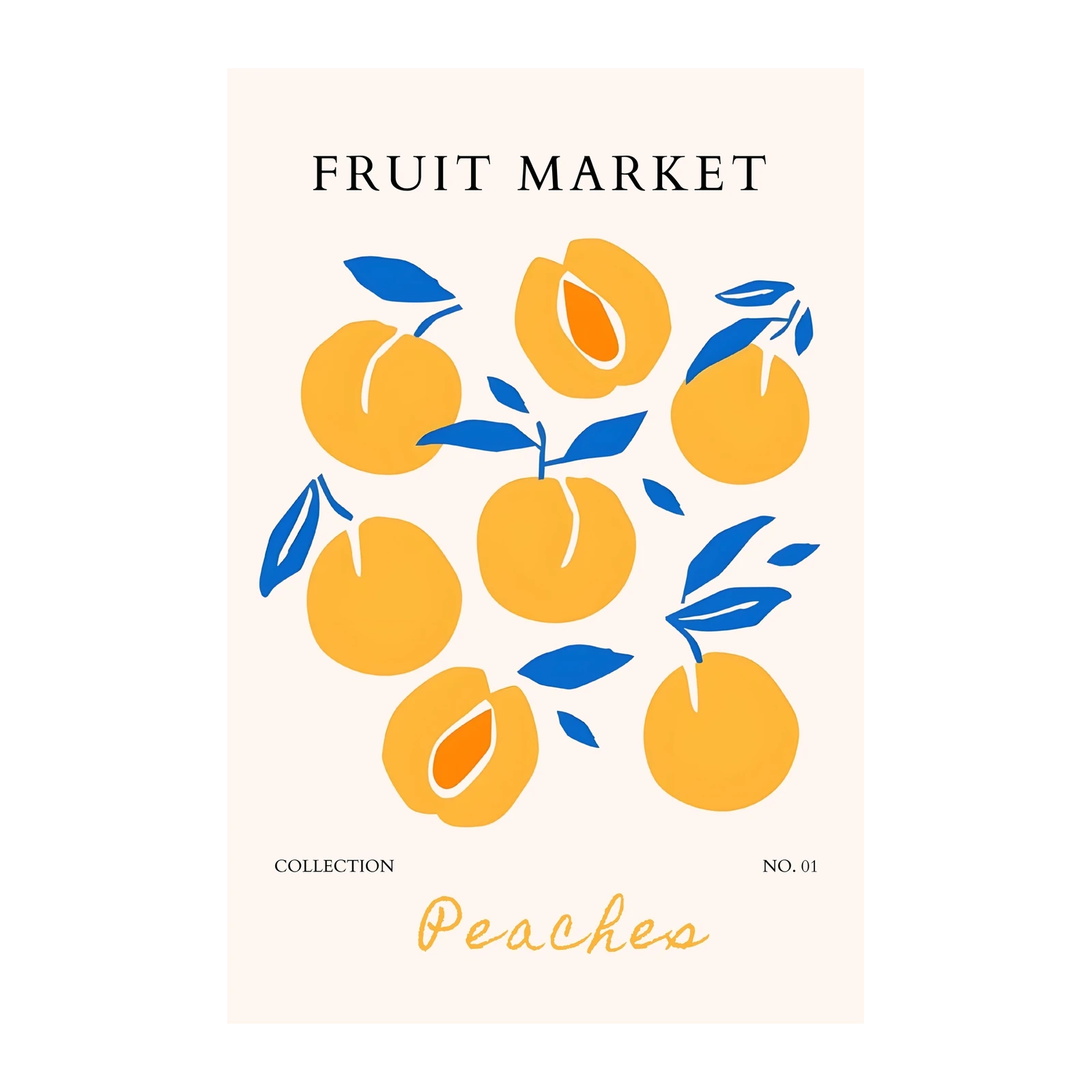 Abstract Peaches Fruit Market Wall Art