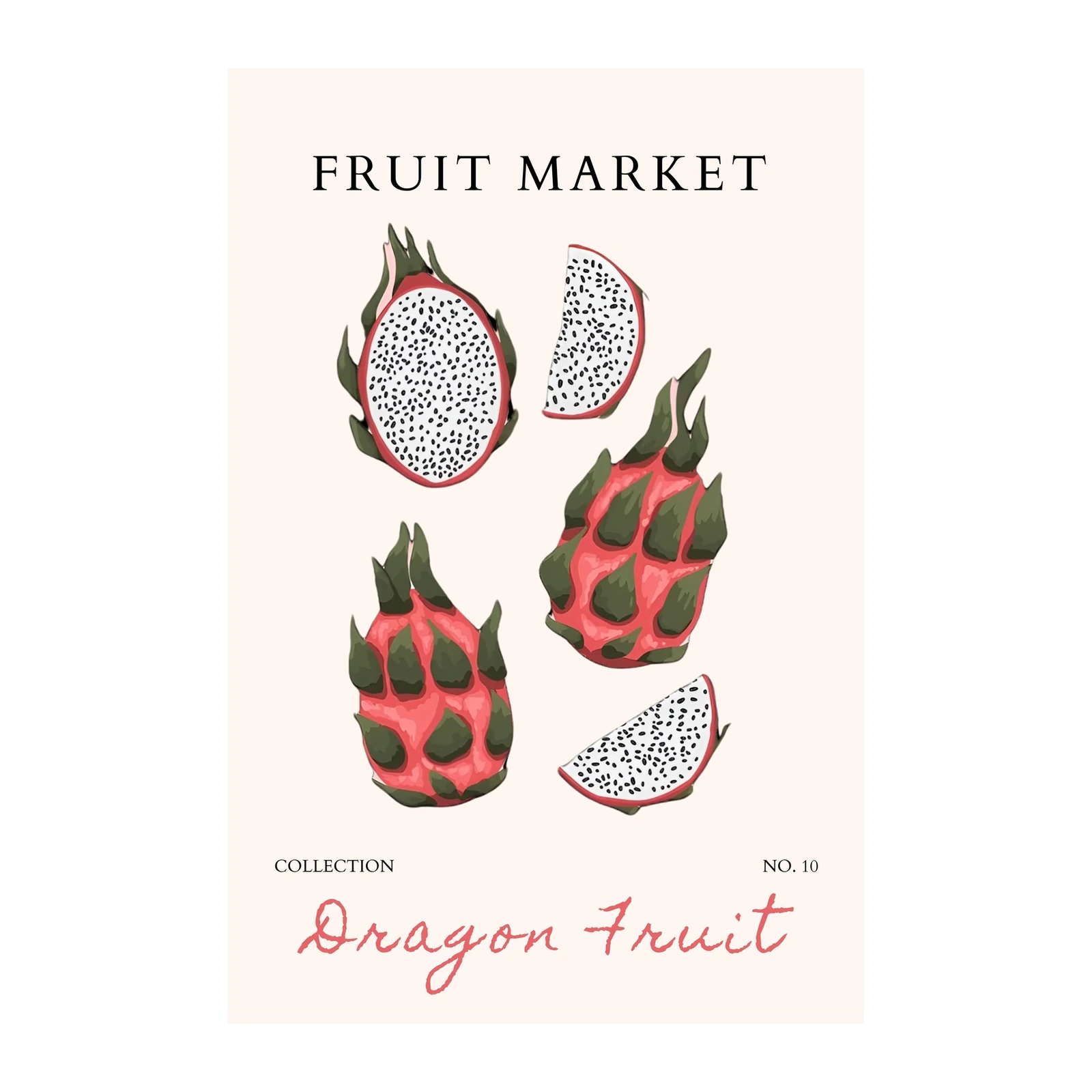 Vibrant Dragon Fruit Art Wall Art