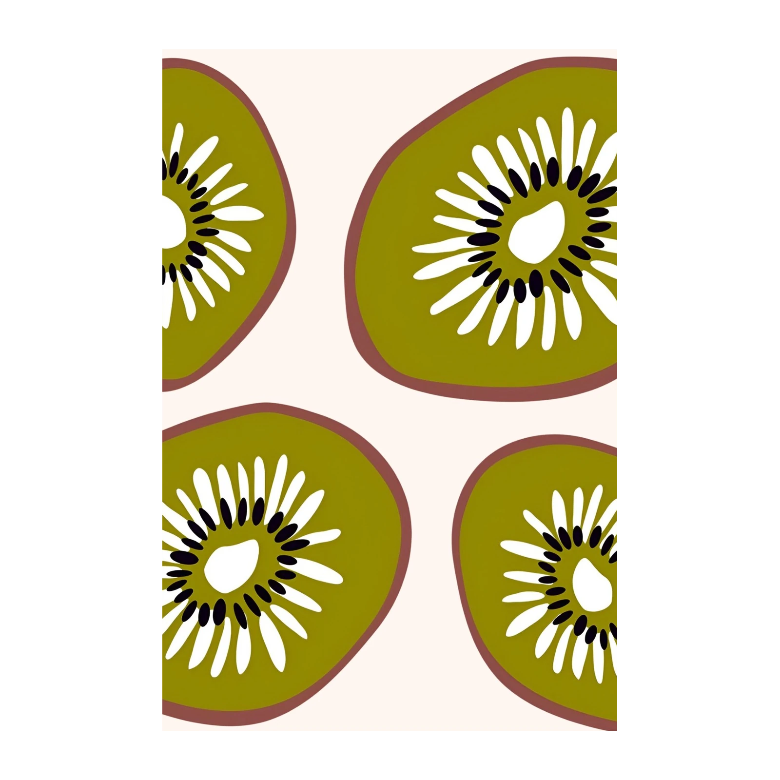 Vibrant Kiwi Slices Modern Fruit Wall Art