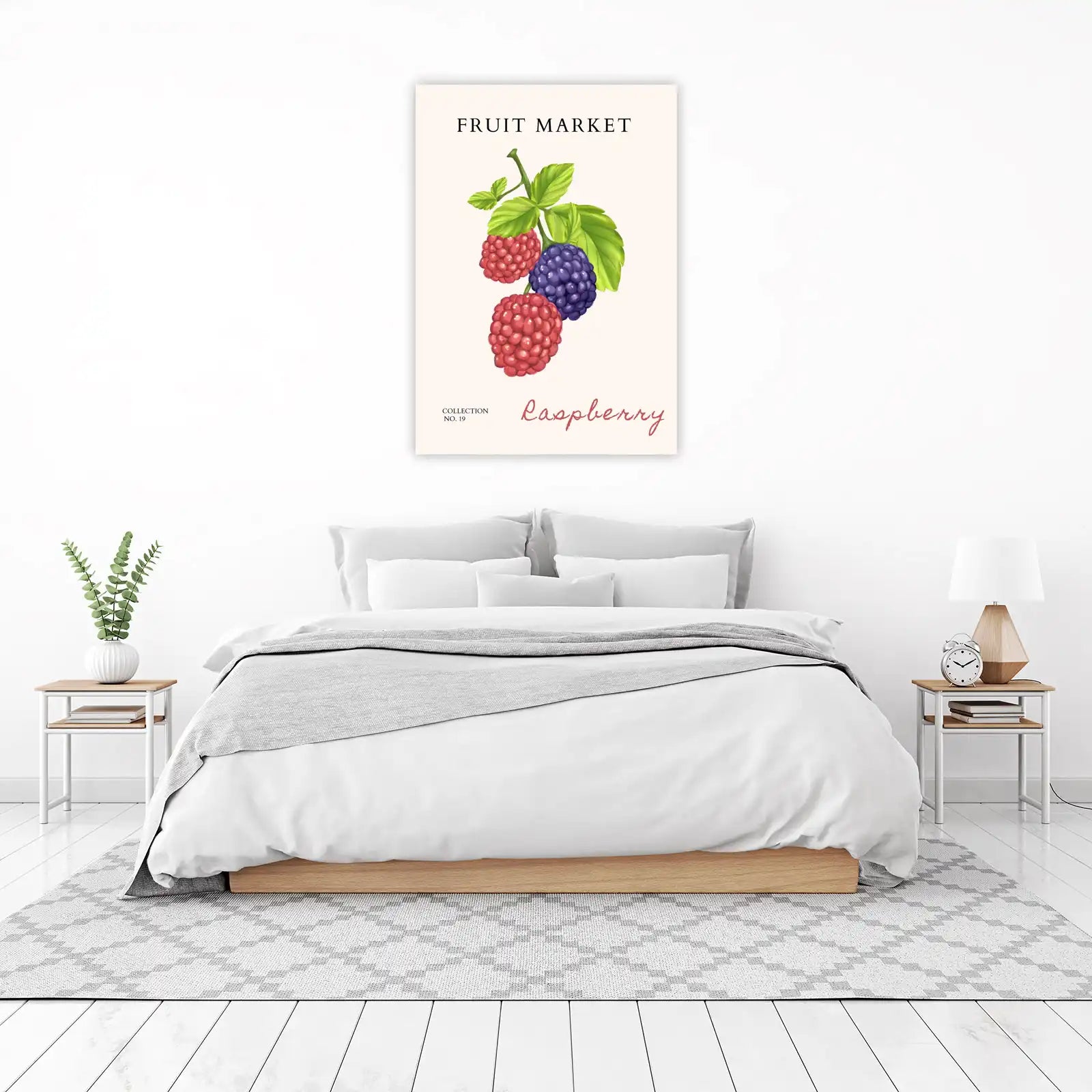 Vibrant Raspberry Blackberry Fruit Market Wall Art