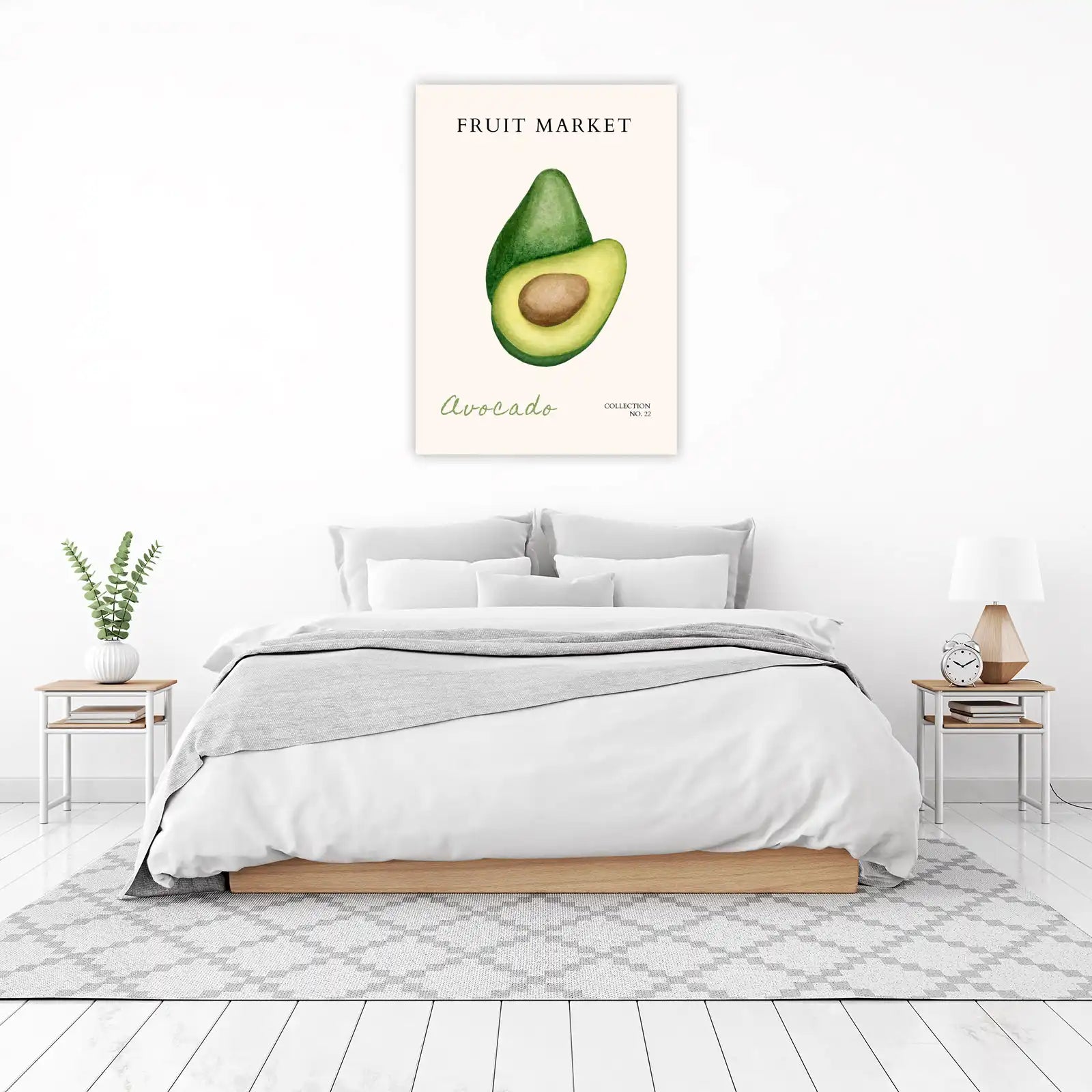 Fresh Avocado Watercolor Fruit Market Wall Art