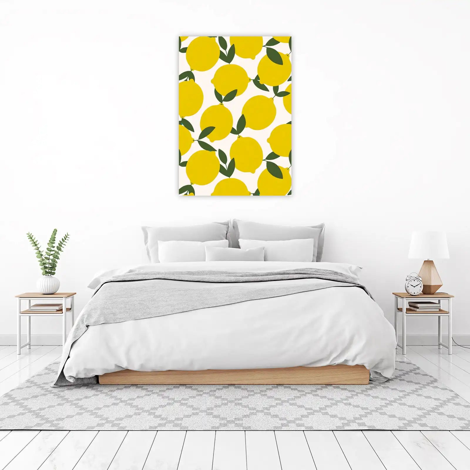 Vibrant Lemon Burst Citrus Pattern Wall Art