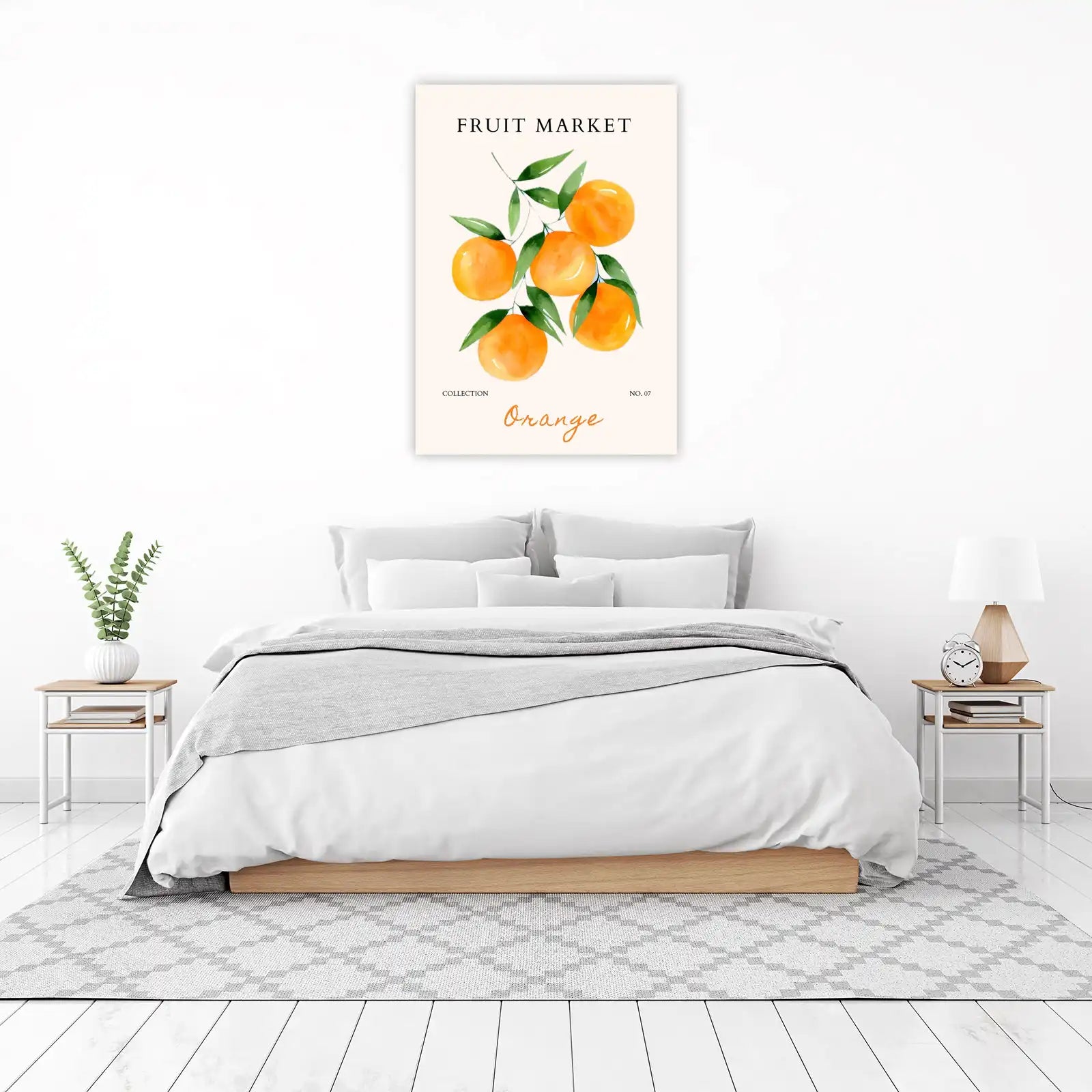 Vibrant Orange Grove Watercolor Wall Art