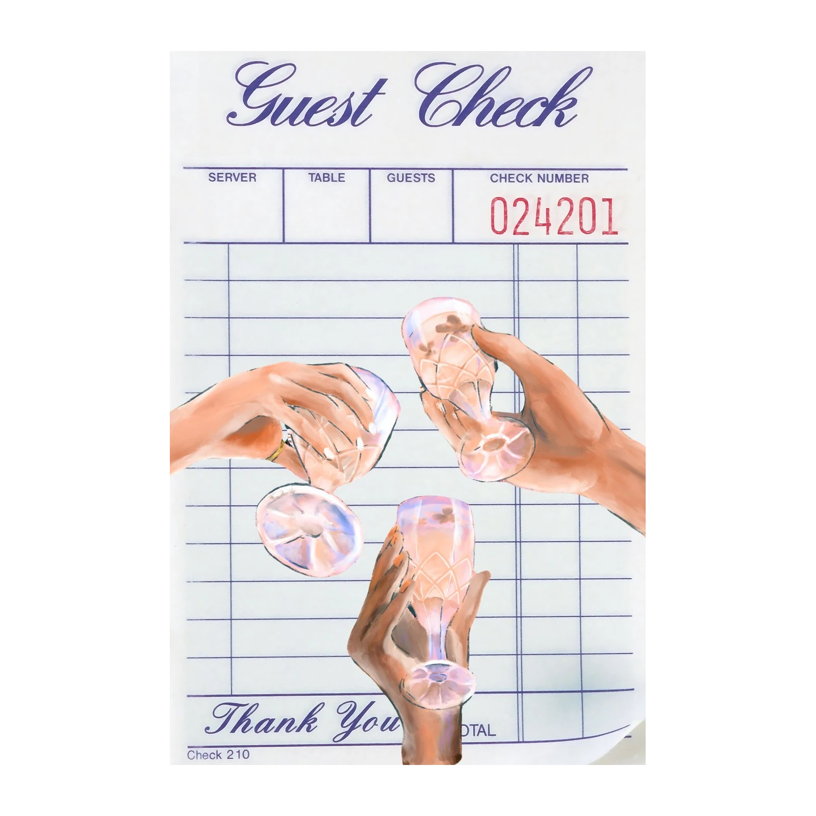 Artistic Guest Check Champagne Toast Wall Art
