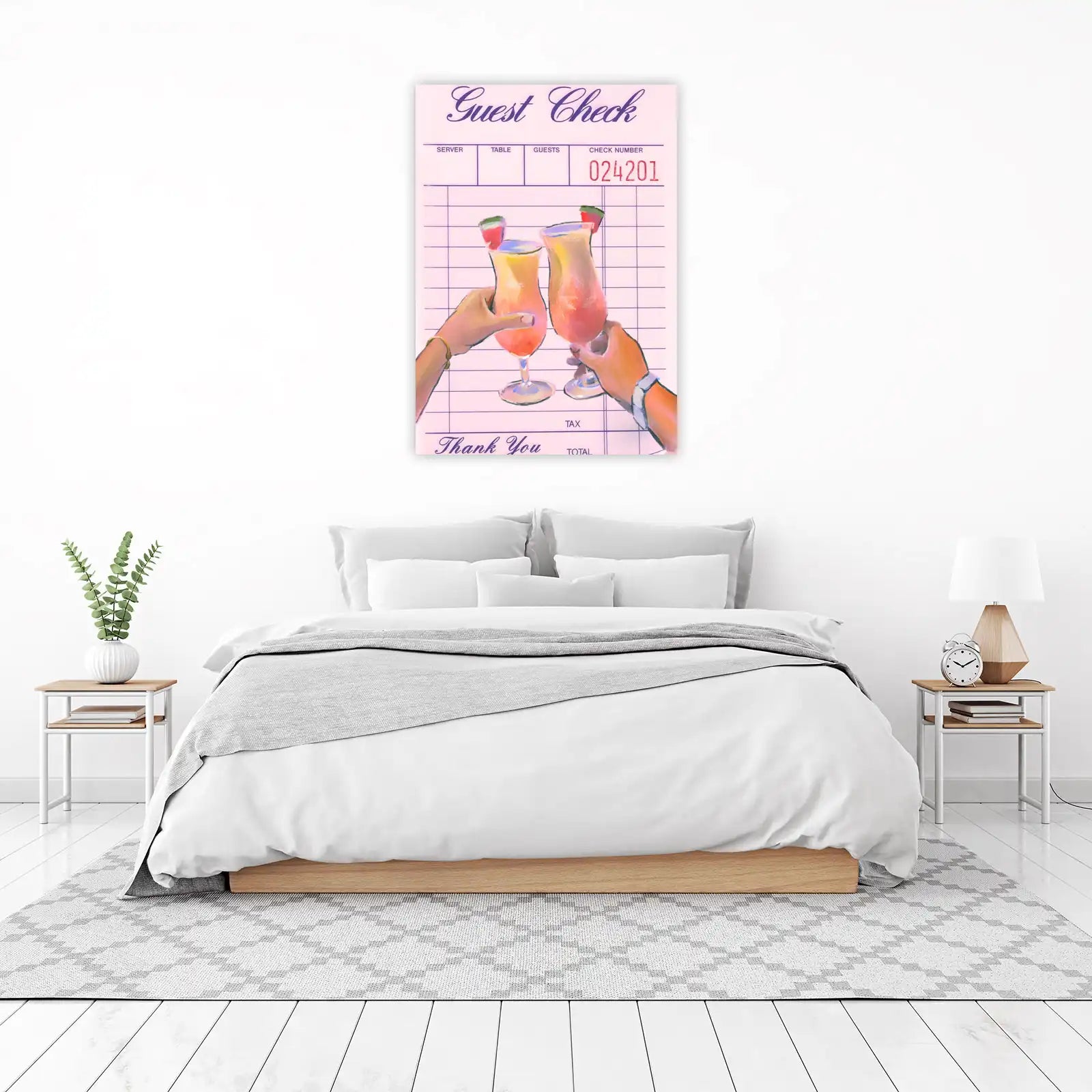 Cheers Cocktail Toast Guest Check Wall Art