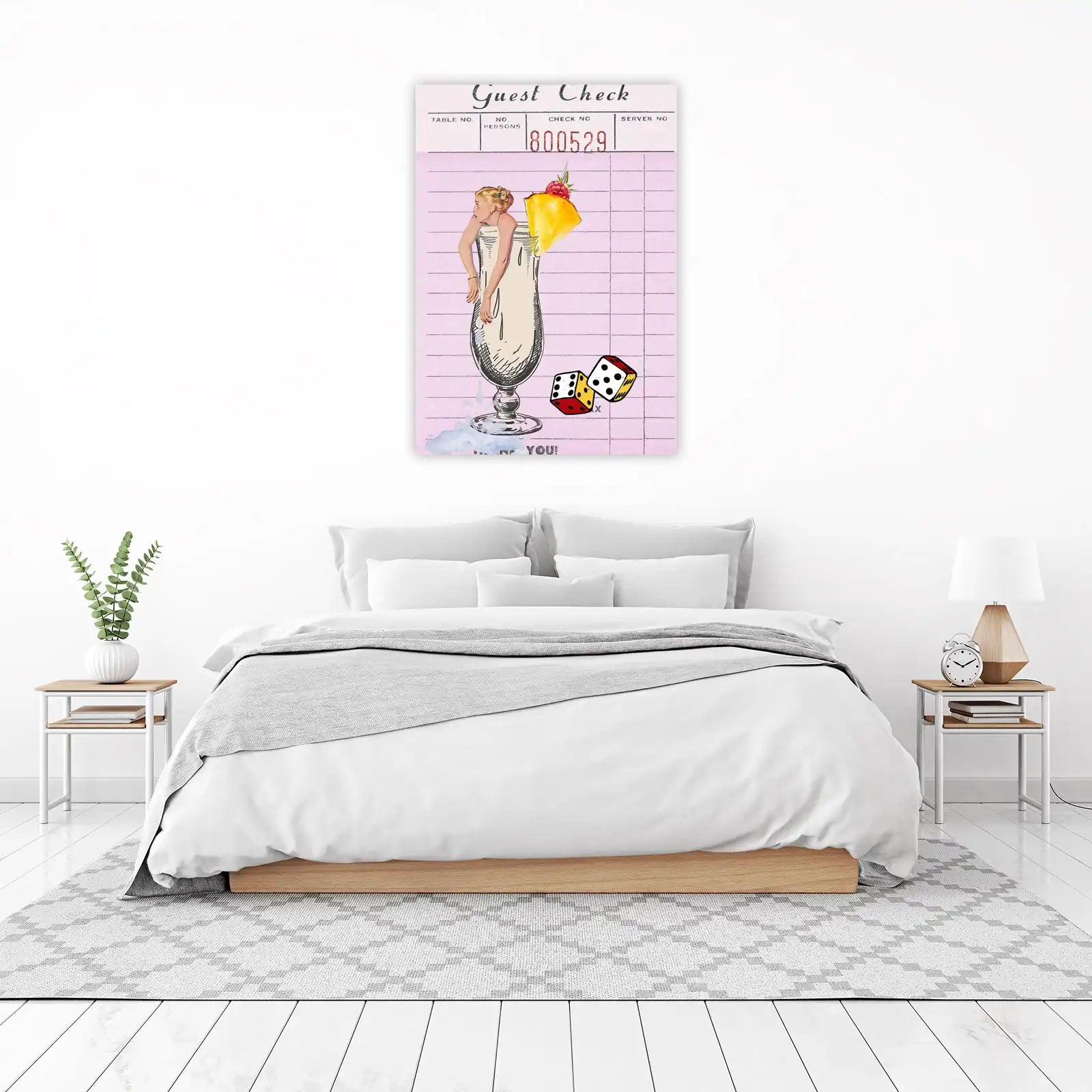 Retro Cocktail Diner Pin-up Dice Wall Art