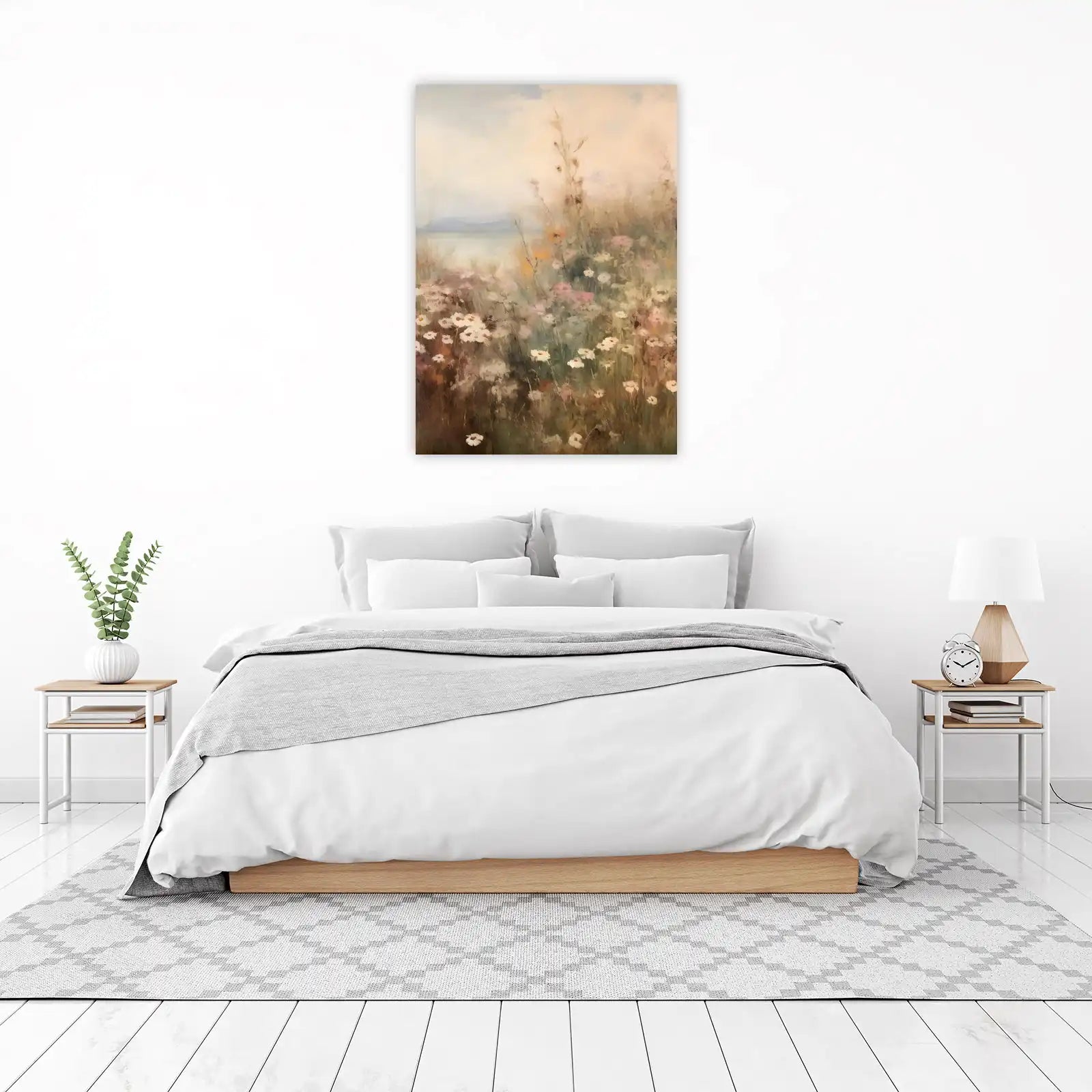 Serene Meadow Daisies & Sky Wall Art