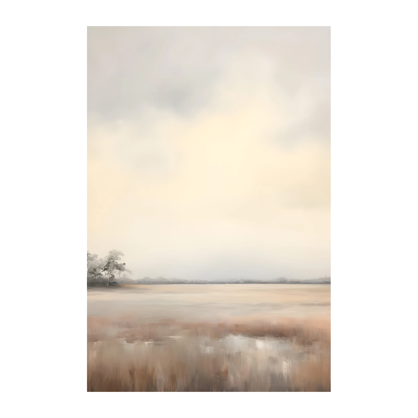 Misty Horizon Landscape Wall Art
