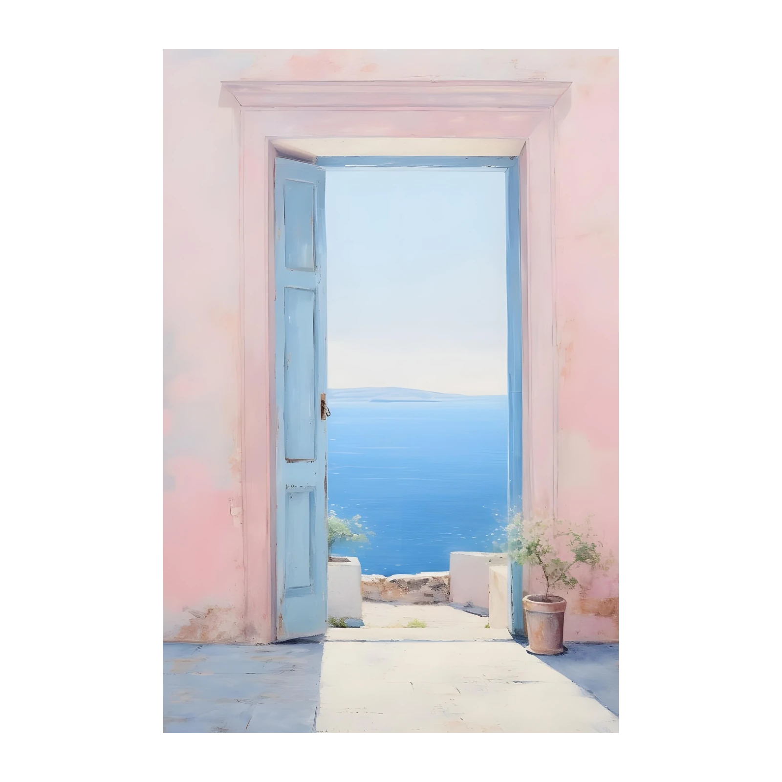 Santorini Vista Open Door Wall Art