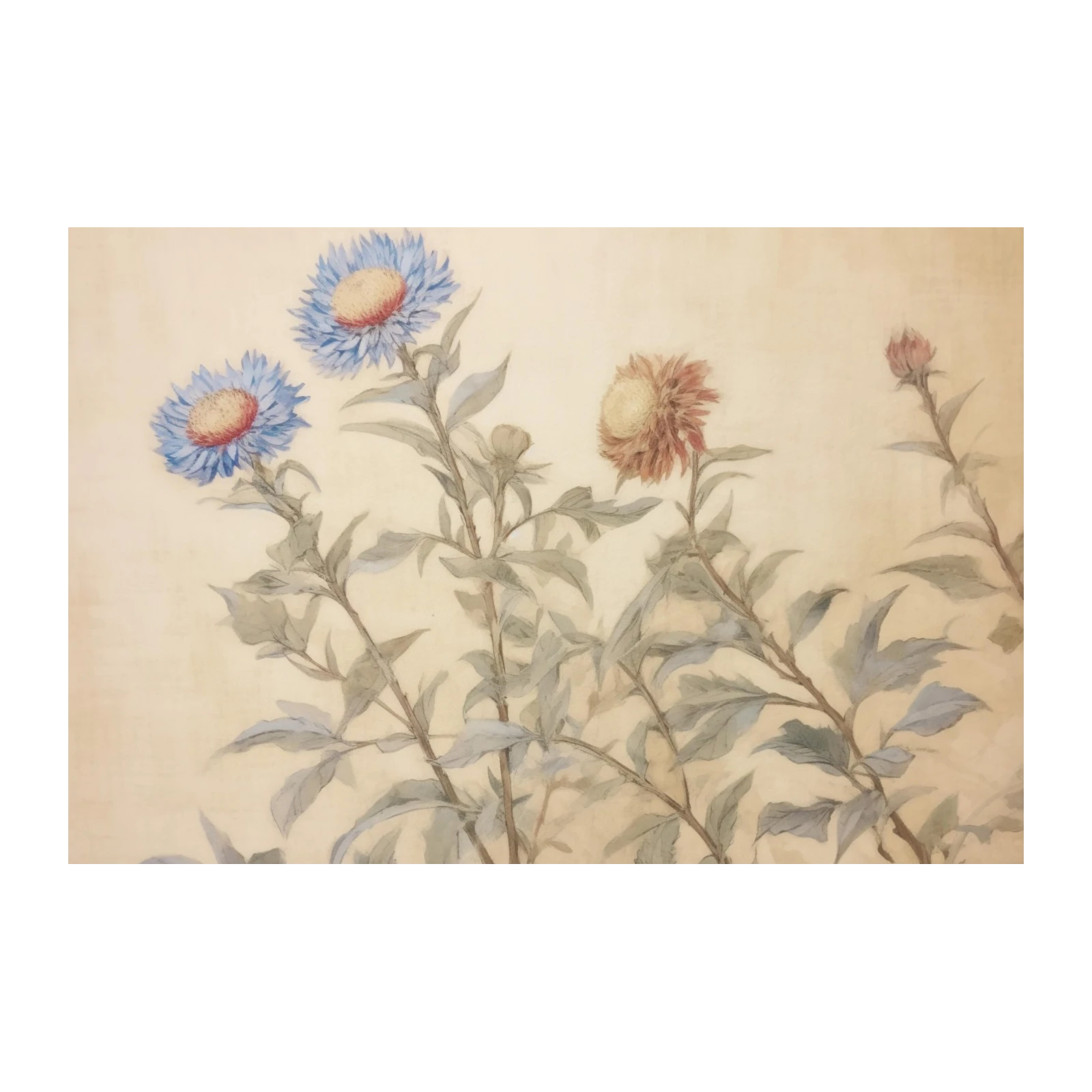 Elegant Floral Botanical Watercolor Wall Art