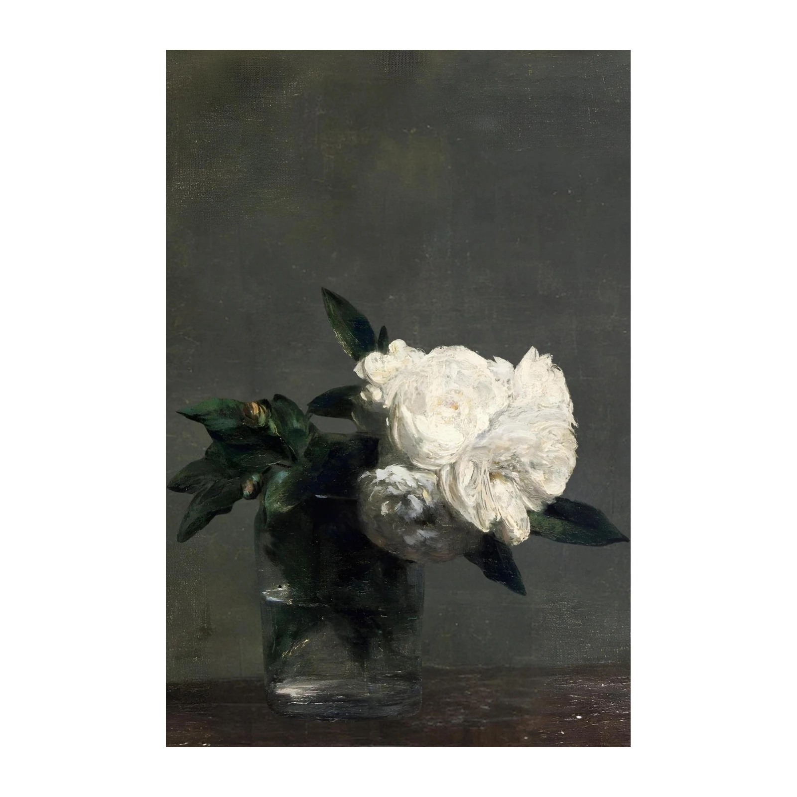 Elegant White Peony Floral Still Life Wall Art