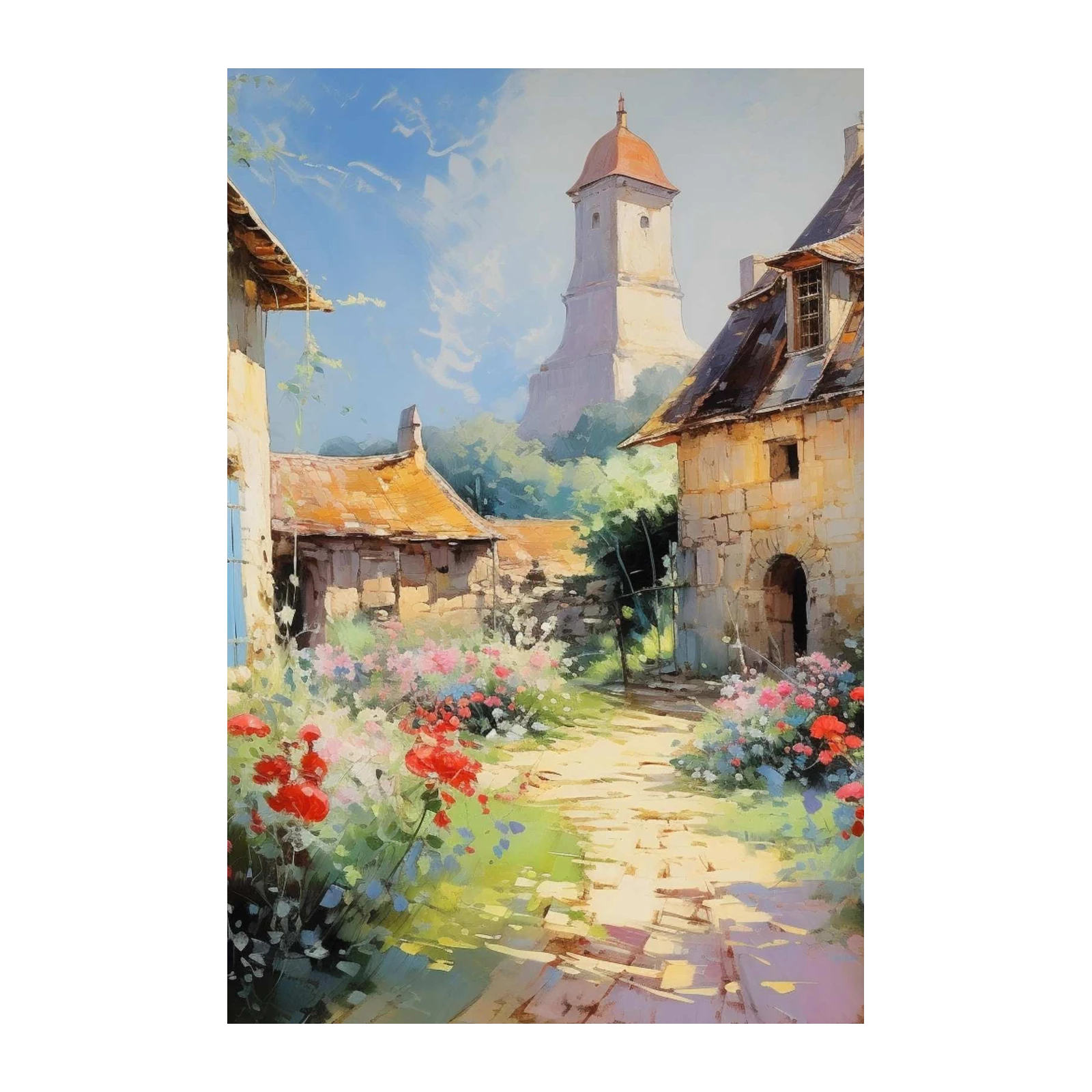 Enchanting Village Pathway Wall Art