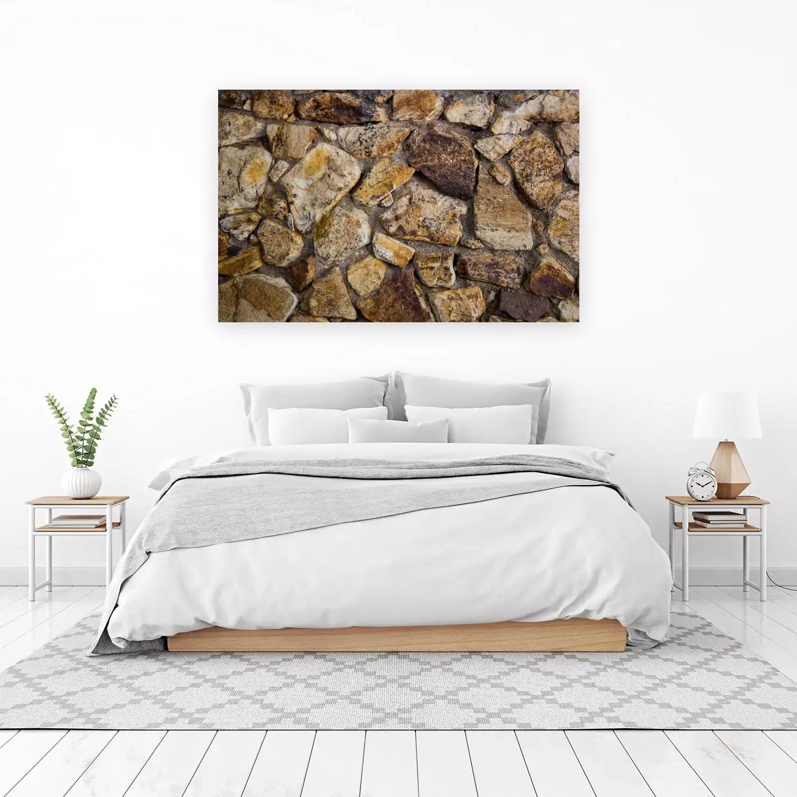 Rustic Stone Wall Texture Wall Art