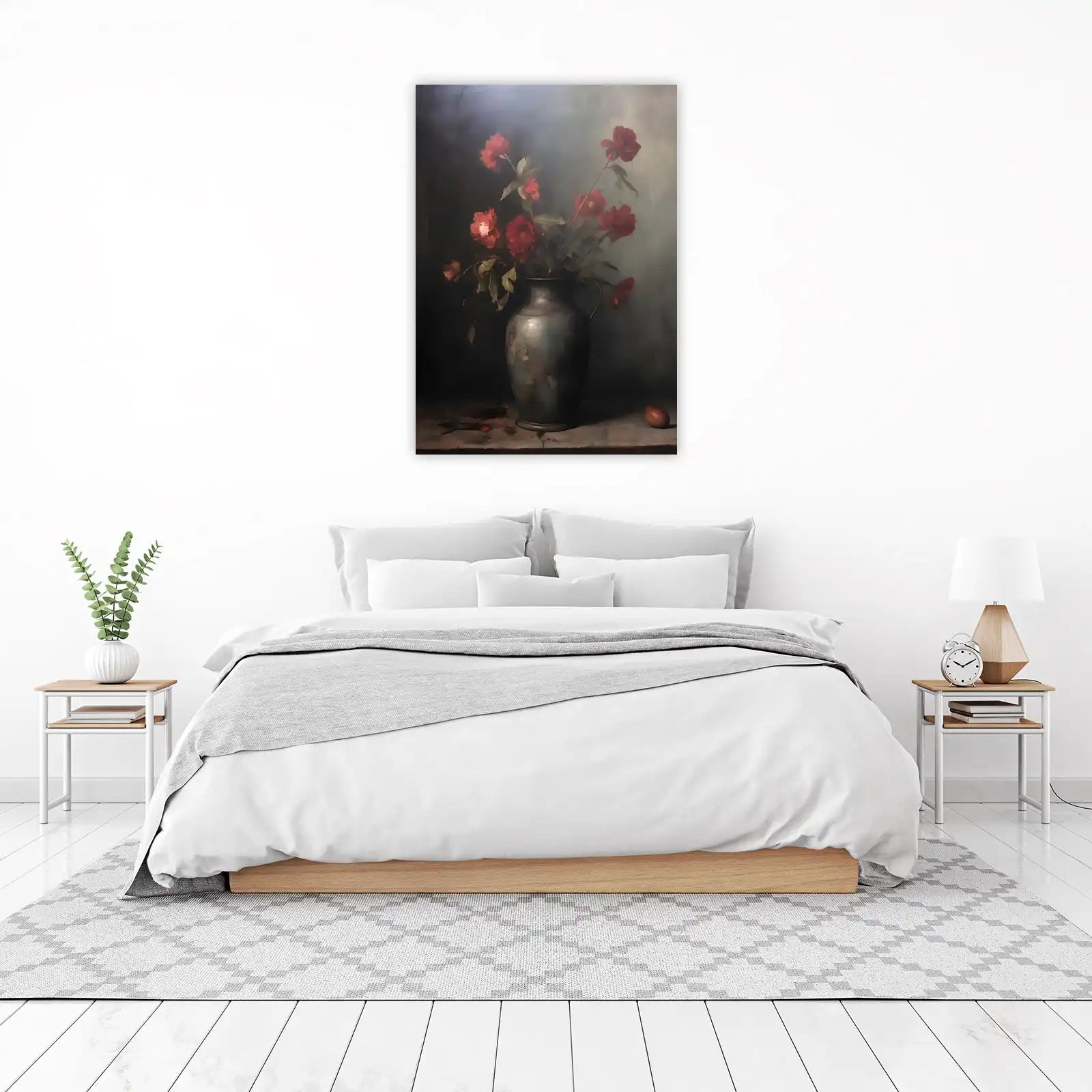 Vintage Red Roses Still Life Wall Art