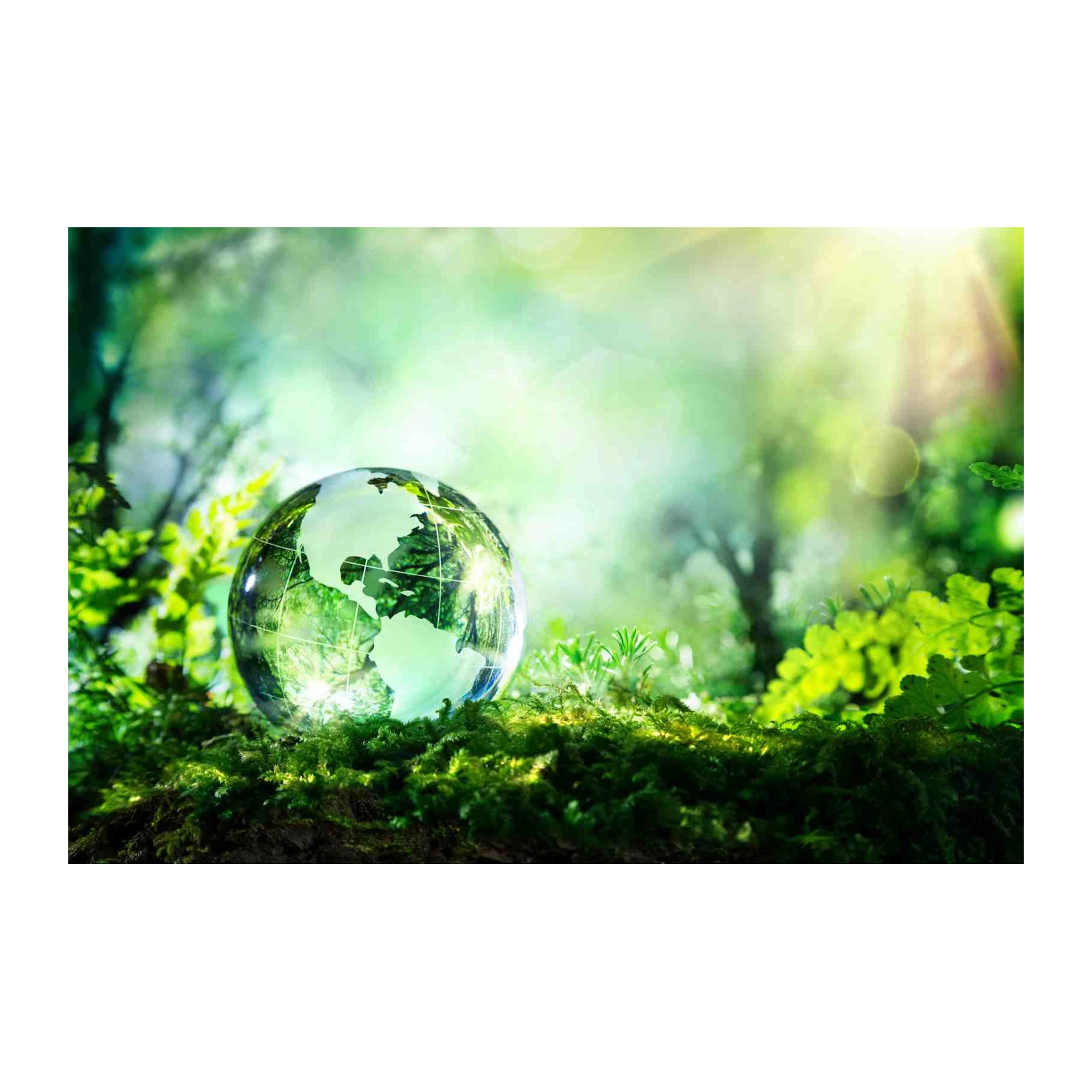 Lush Earth Globe Nature Scene Wall Art