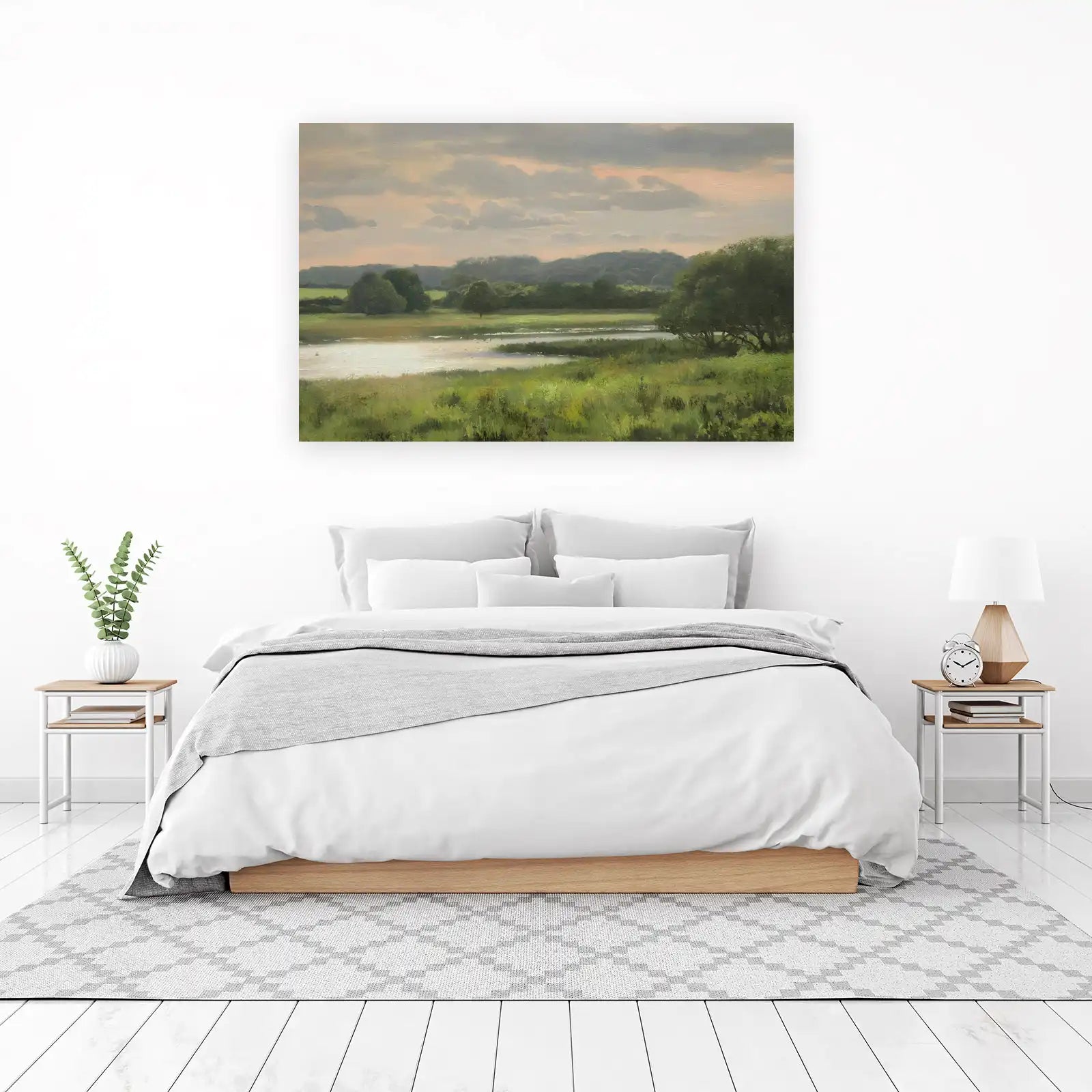 Tranquil River Landscape Oil Painting Wall Art