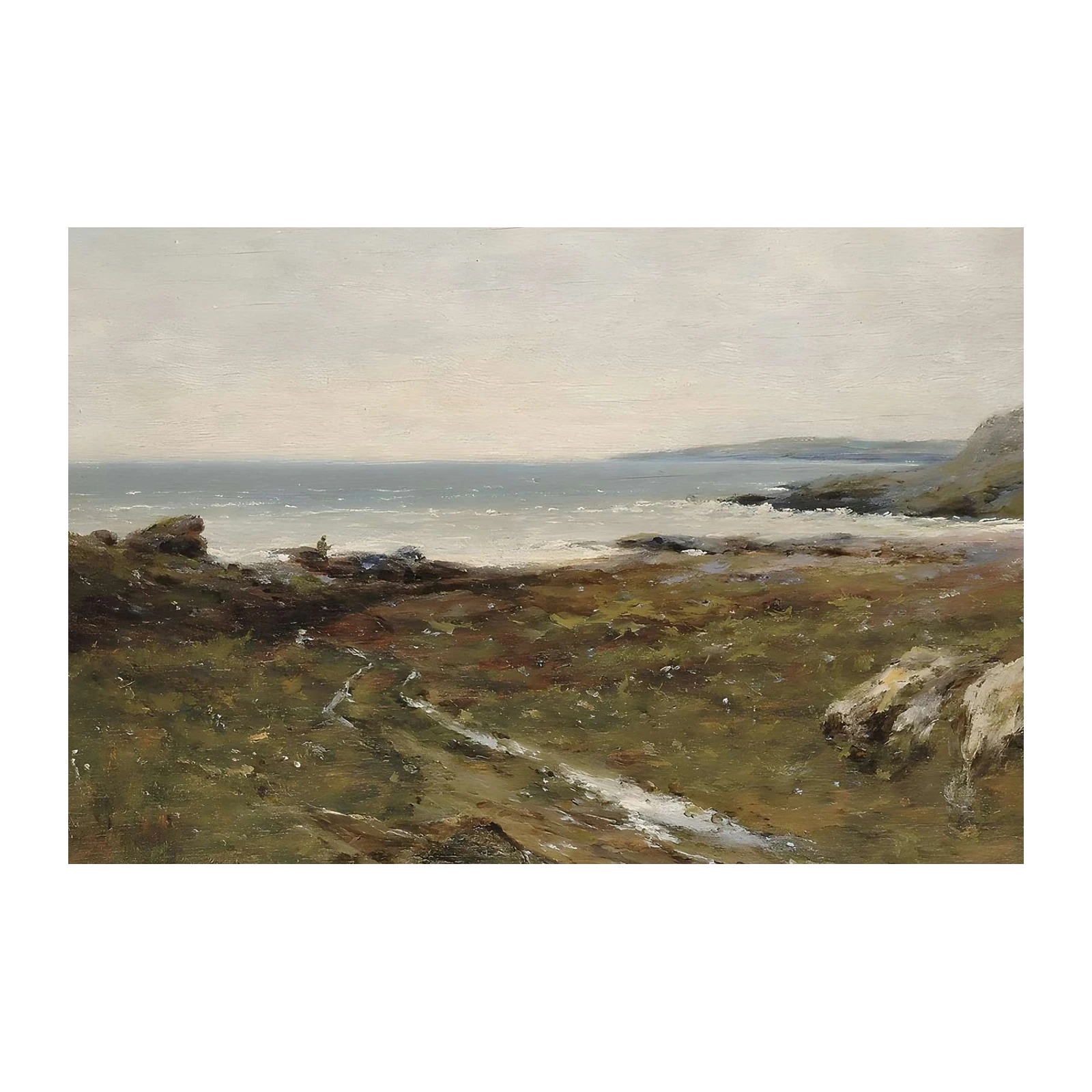 Tranquil Coastal Landscape Oil Painting Wall Art