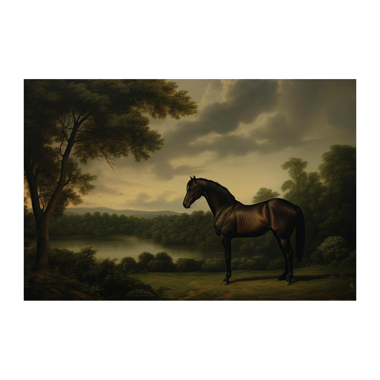 Majestic Horse Landscape Oil Painting Wall Art