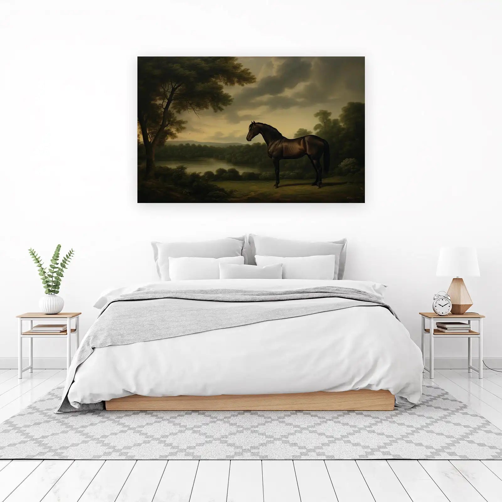 Majestic Horse Landscape Oil Painting Wall Art