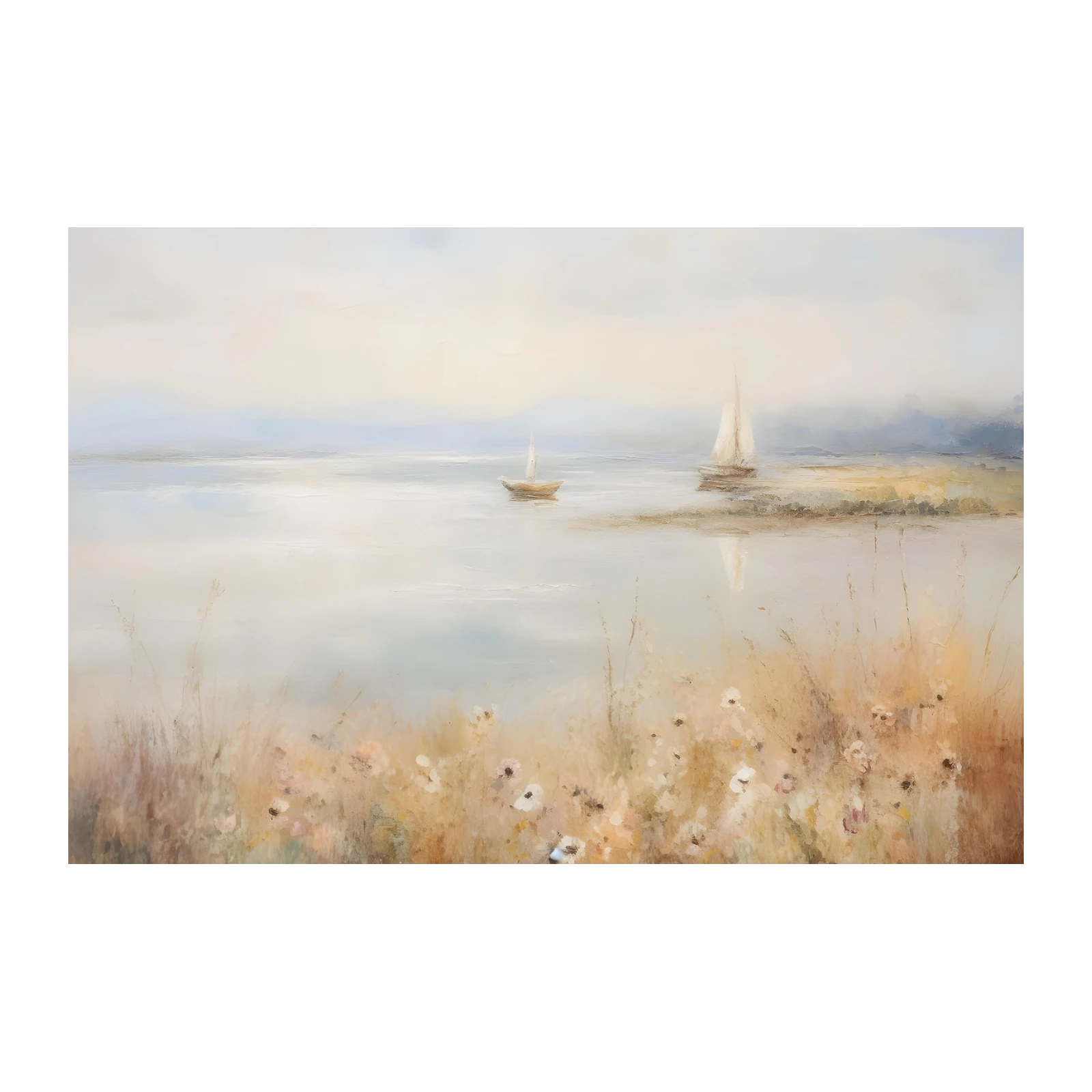 Serene Sailboats Landscape Wall Art