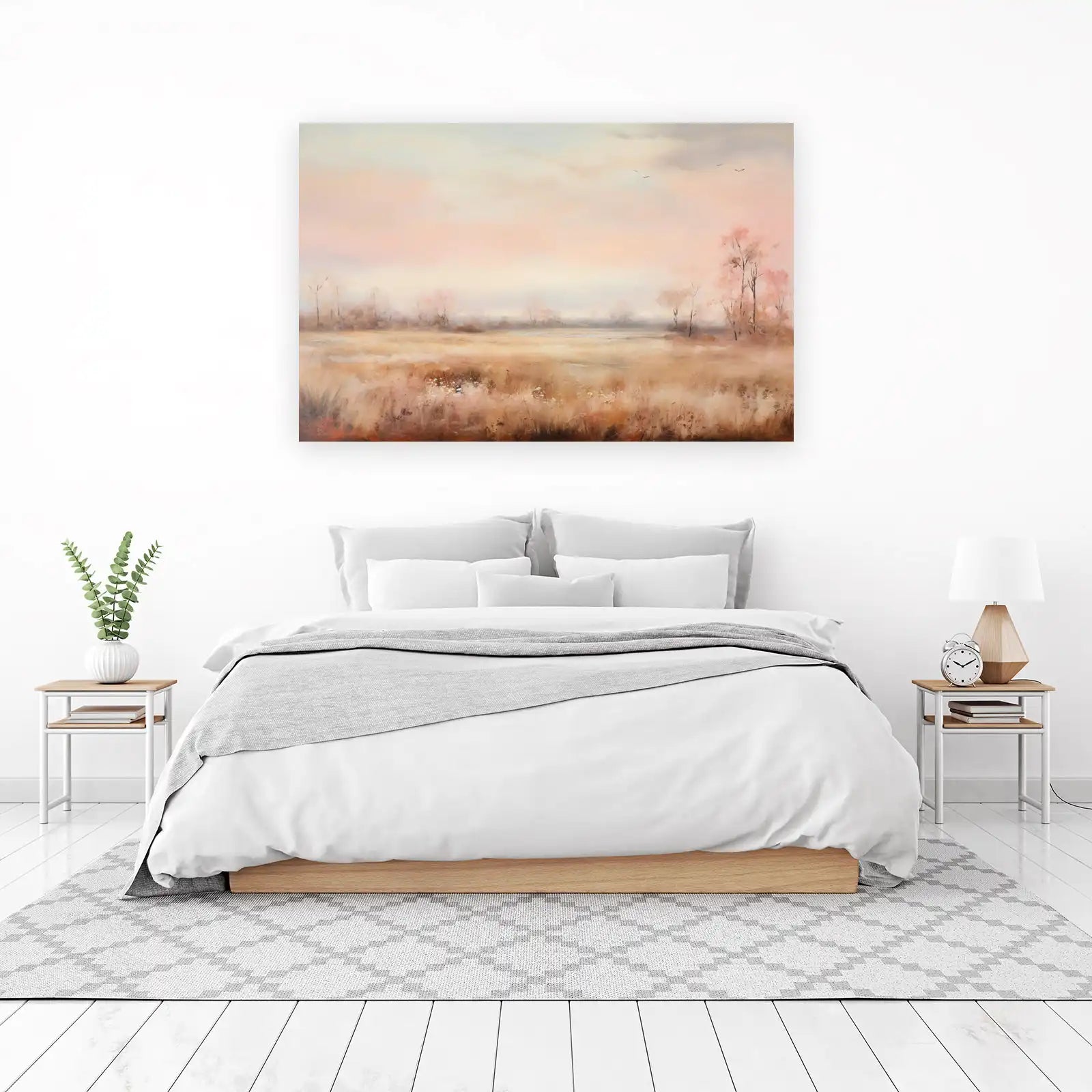 Serene Meadow Sunrise Landscape Wall Art