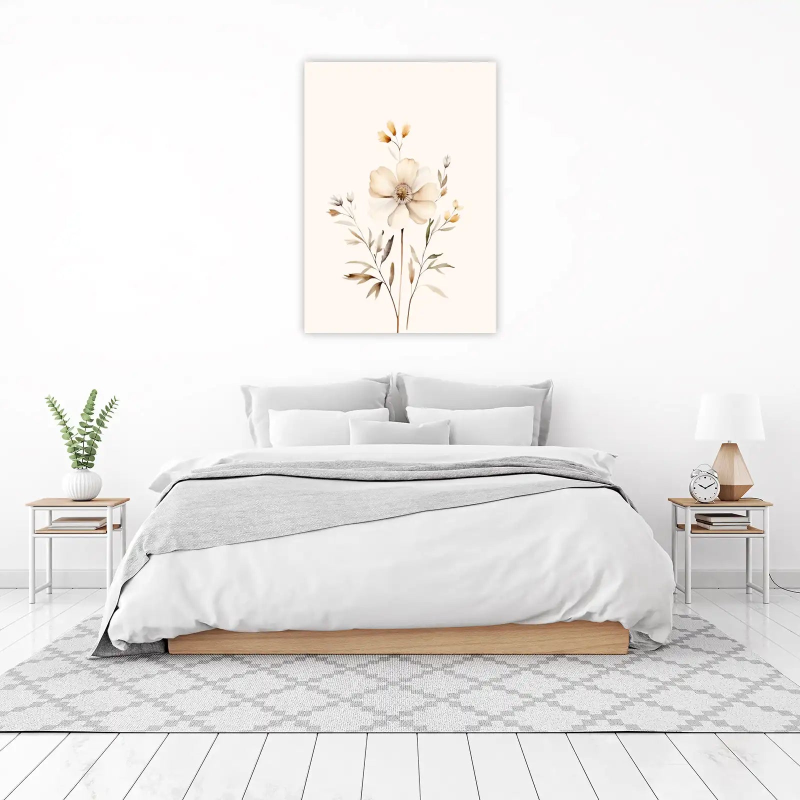 Boho Cream Floral Botanical Art Wall Art
