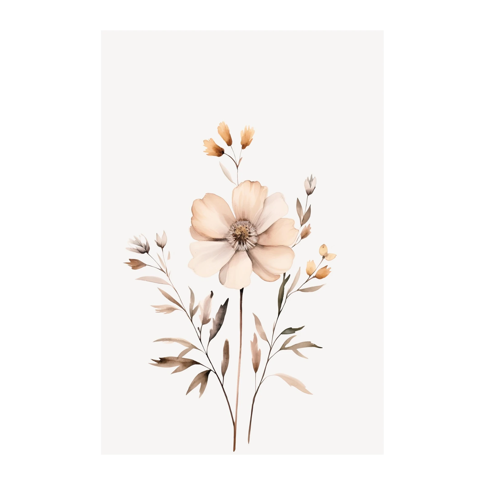 Bohemian Floral Watercolor Wall Art