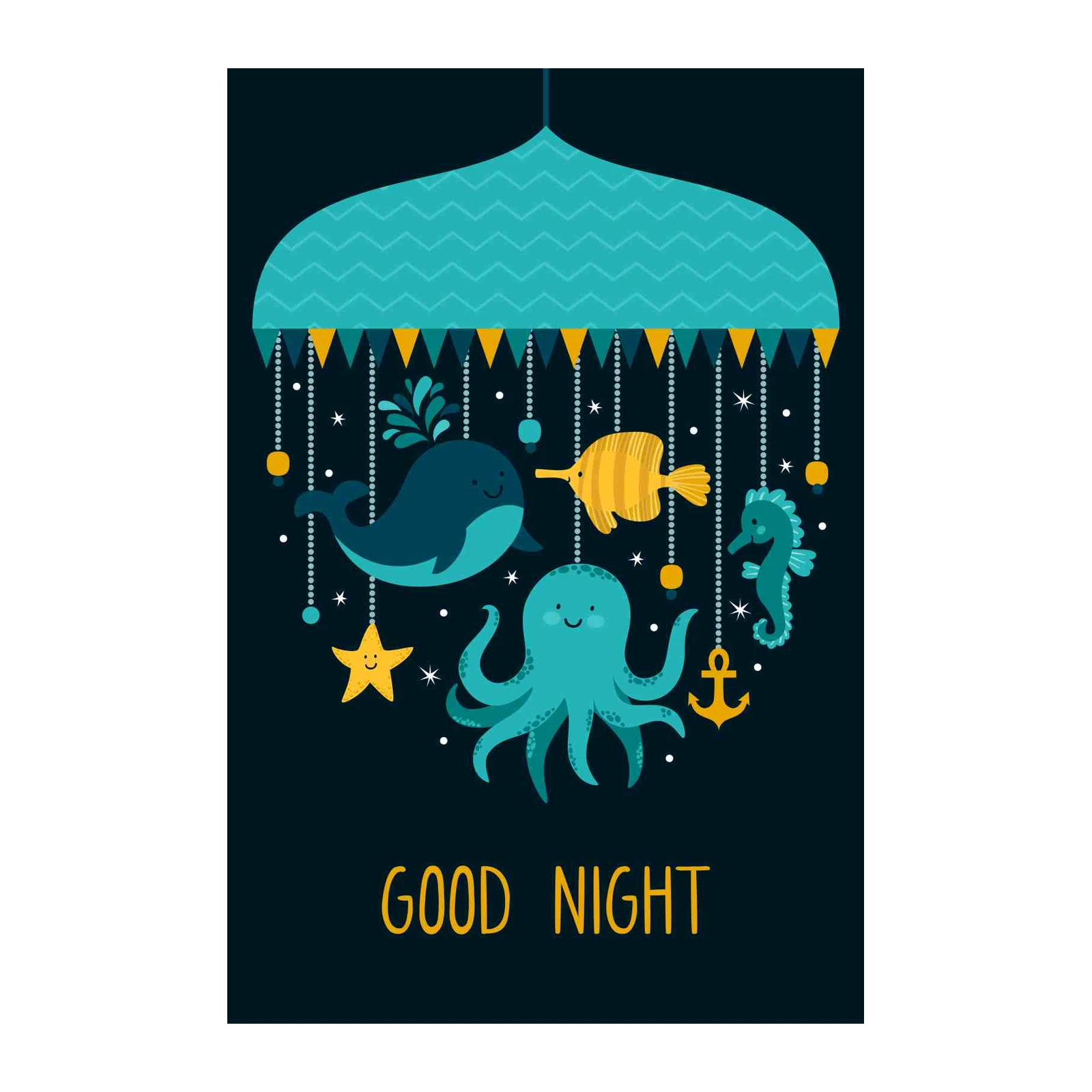 Ocean Friends Good Night Wall Art