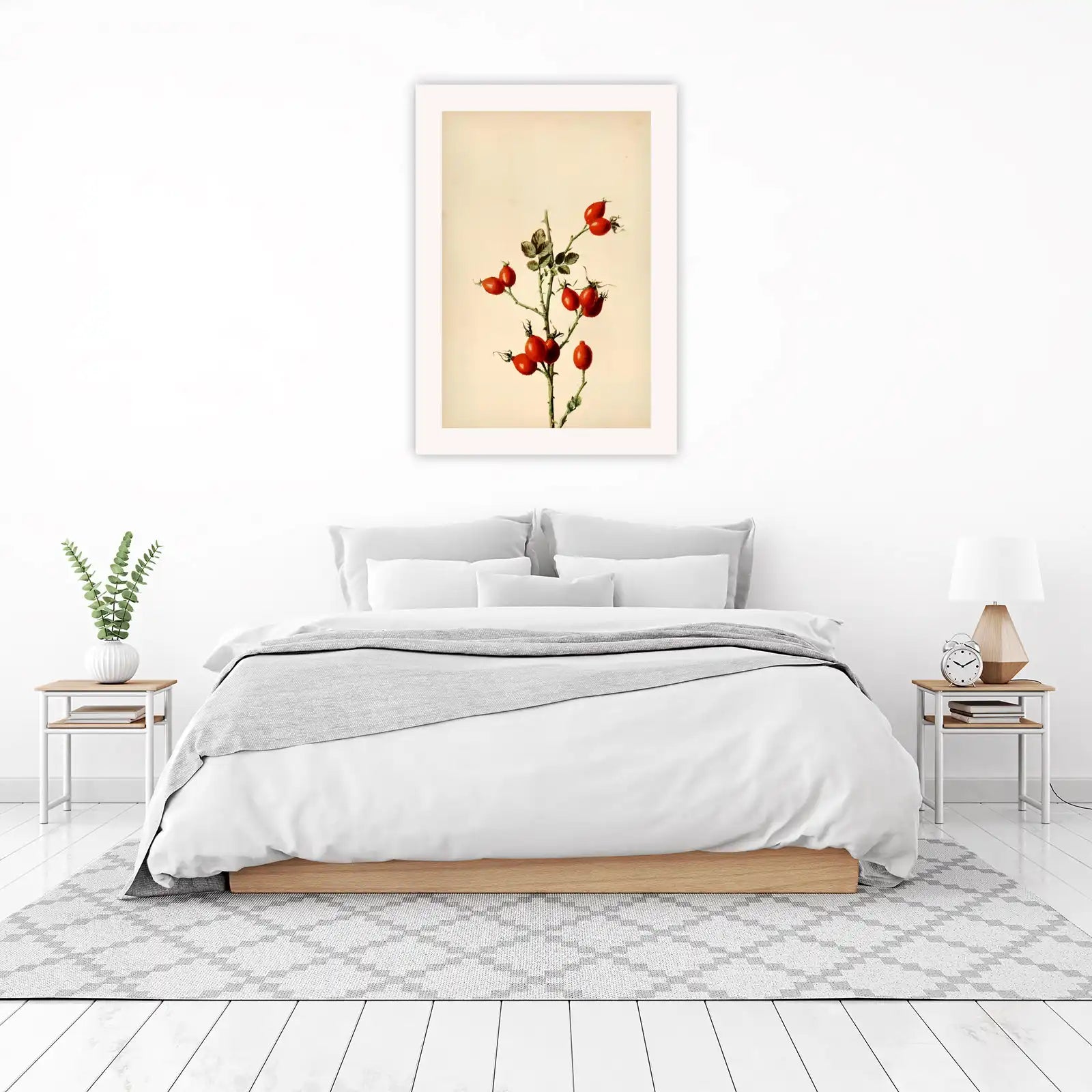 Vibrant Rosehip Botanical Art Wall Art